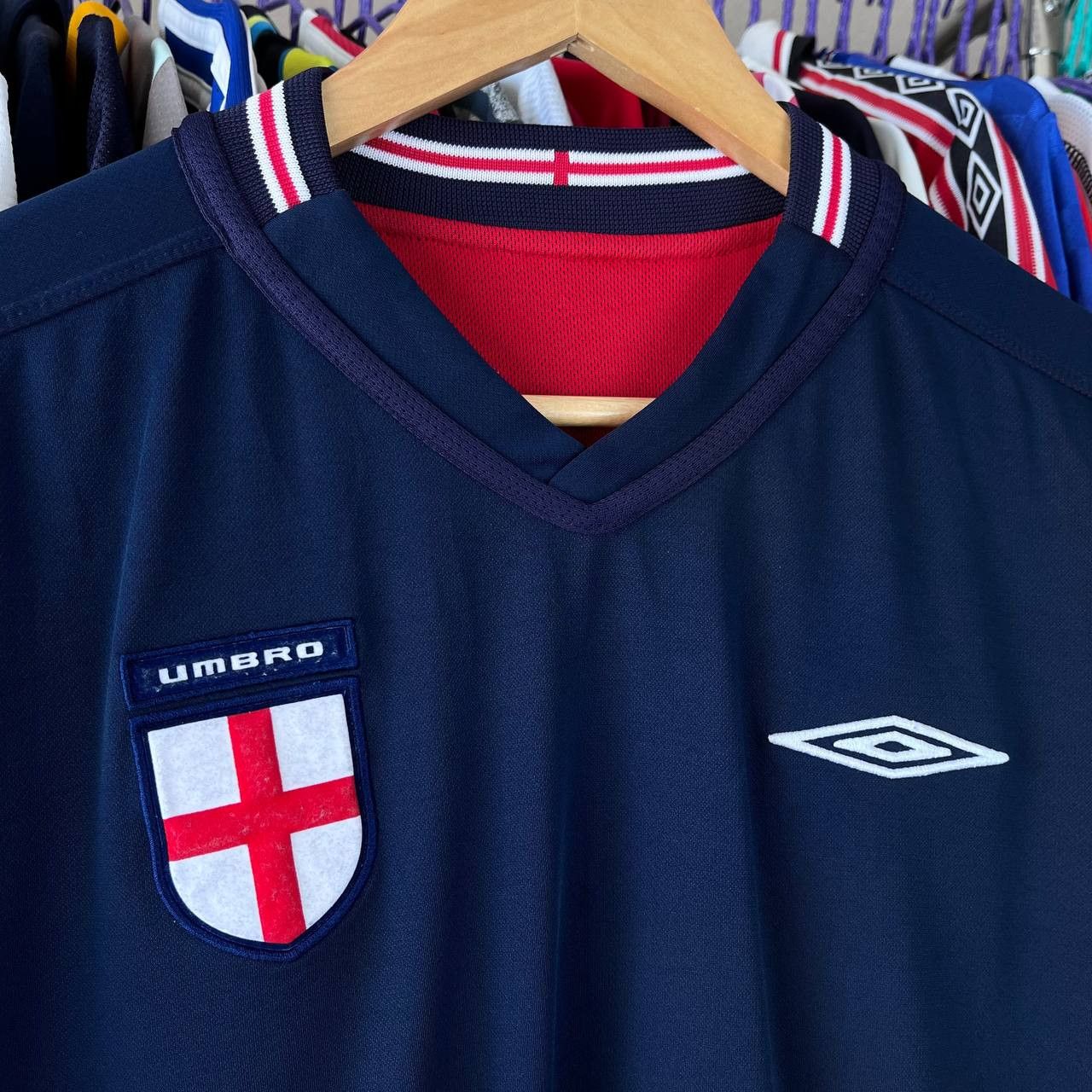 Umbro England 2002/2003 Reversible Longsleeve Soccer Jersey Size US L / EU 52-54 / 3 - 6 Thumbnail