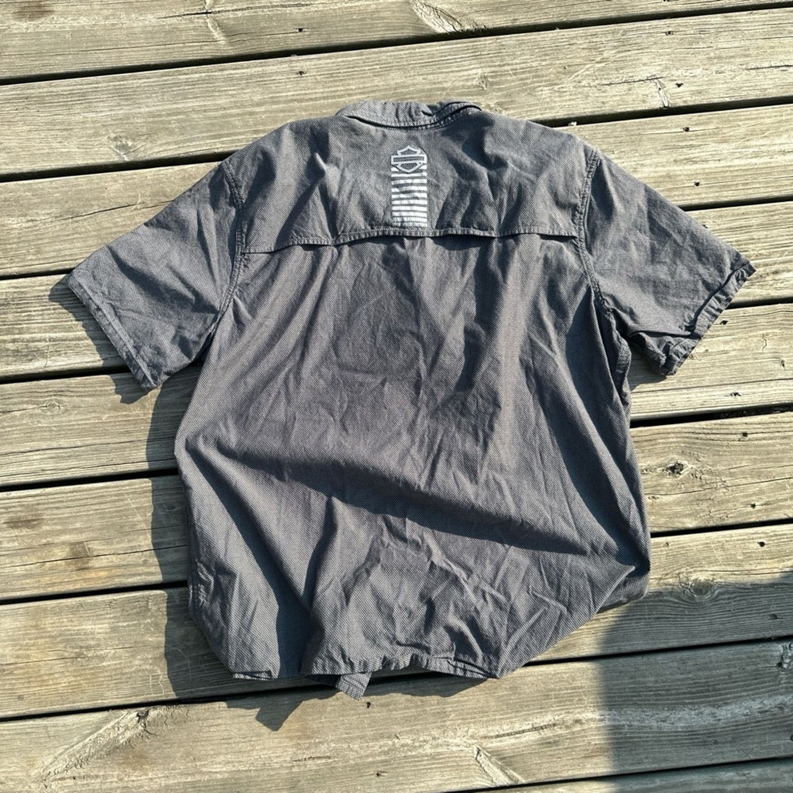 Harley Davidson Harley-Davidson‎ Charcoal Button Down Shirt Size US XXL / EU 58 / 5 - 3 Thumbnail