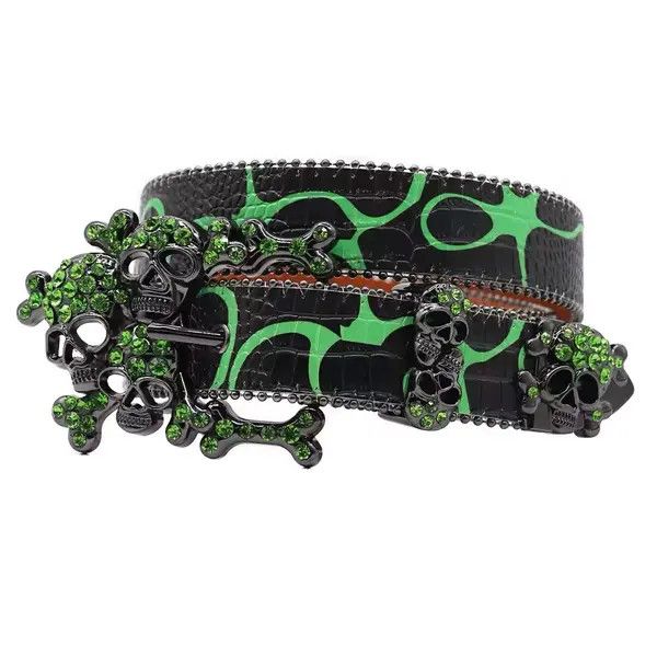 Japanese Brand Yukari x Kanon Western Toxic Skull Gothic Rhinestone Belts Size ONE SIZE - 6 Thumbnail