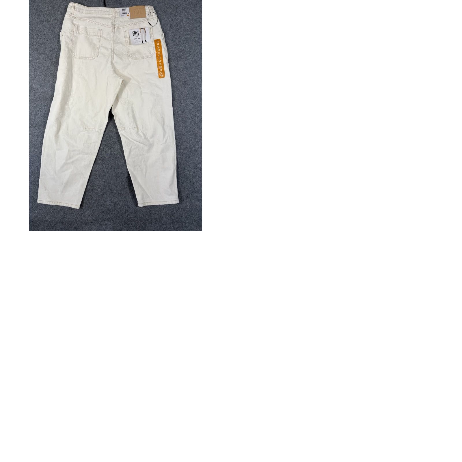 Frye Frye Jeans Barrel Ankle Womens 12 Ivory Stretch Button Fly High Rise NWT Vintage No Size 34" / US 12 / IT 48 - 10 Thumbnail