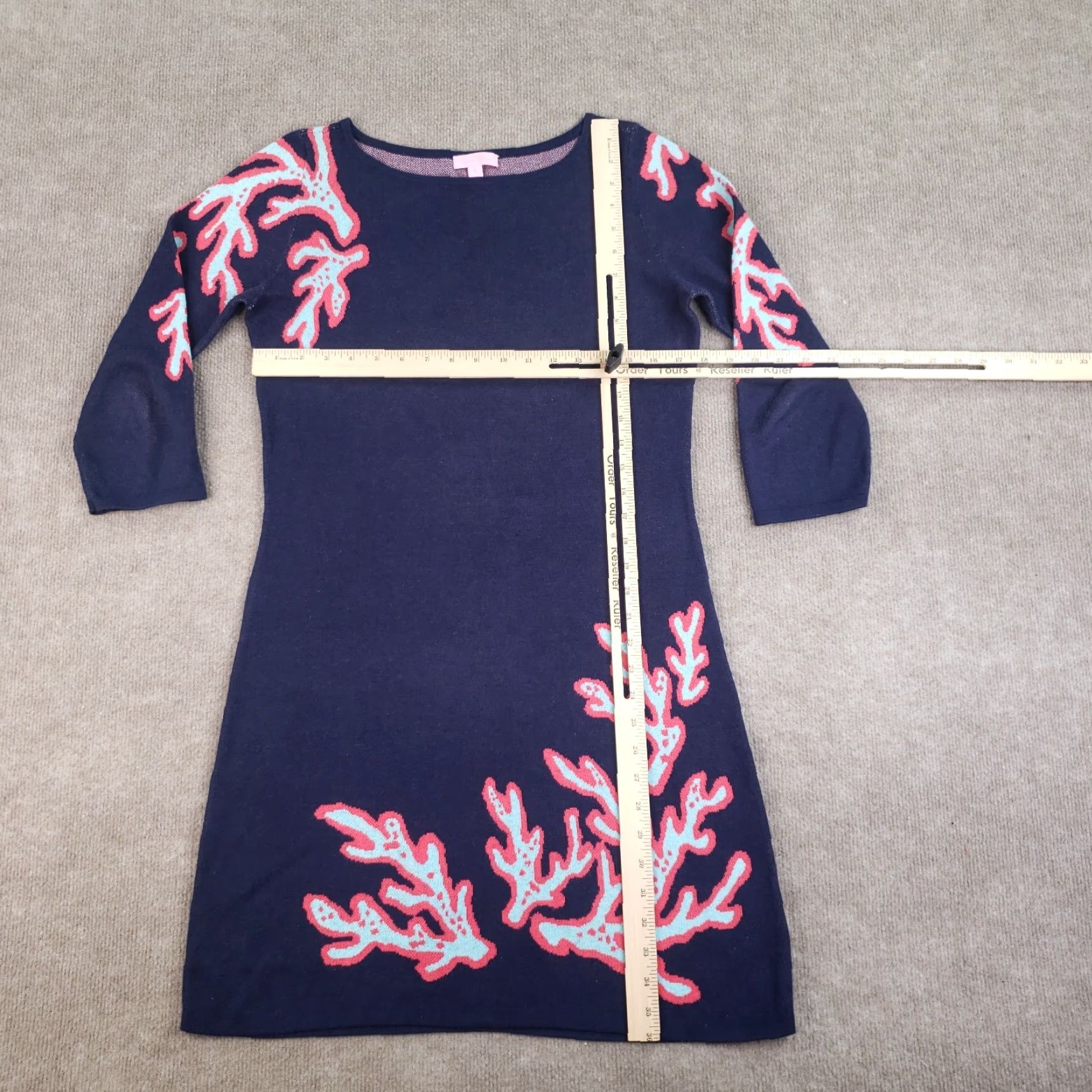 Lilly Pulitzer Lilly Pulitzer Sweater Dress Womens Medium Blue 3/4 Sleeve Pullover Classic Designer Size S / US 4 / IT 40 - 2 Thumbnail
