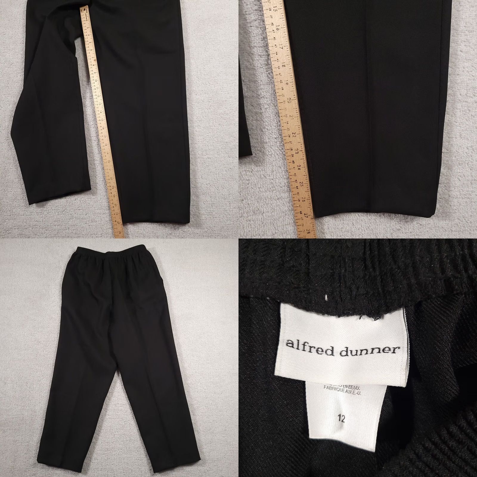 Vintage VINTAGE Alfred Dunner Pants Women's 12 Black Classic High Rise Straight USA Size 34" / US 12 / IT 48 - 8 Thumbnail