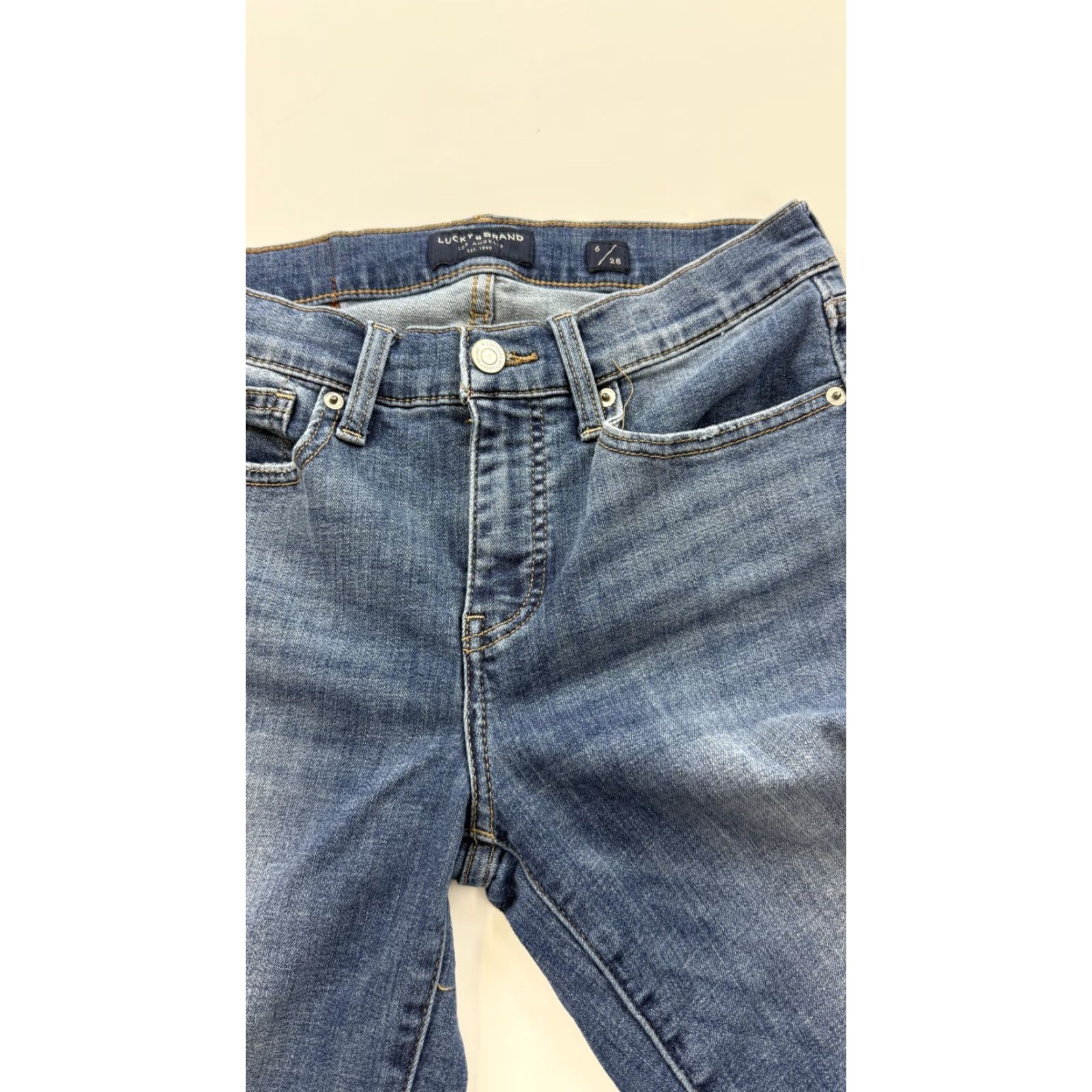 Lucky Brand Lucky Brand Jeans Womens 6/28 Blue Mid Rise Crop Ava Raw Hem Stretch Denim Size 28" / US 6 / IT 42 - 2 Thumbnail