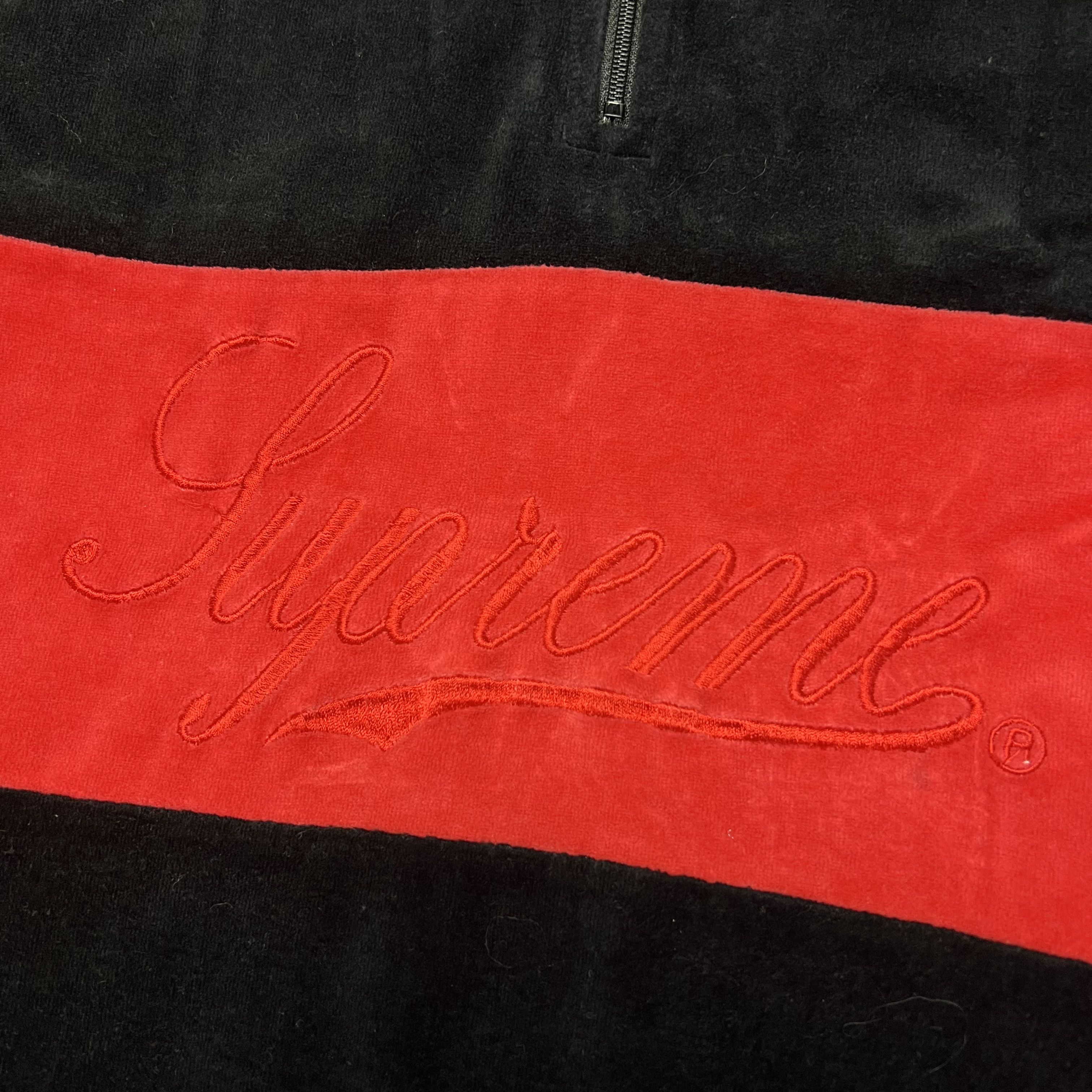 Supreme Supreme Embroidered Velour Quarter Zip Sweatshirt Size US M / EU 48-50 / 2 - 3 Thumbnail