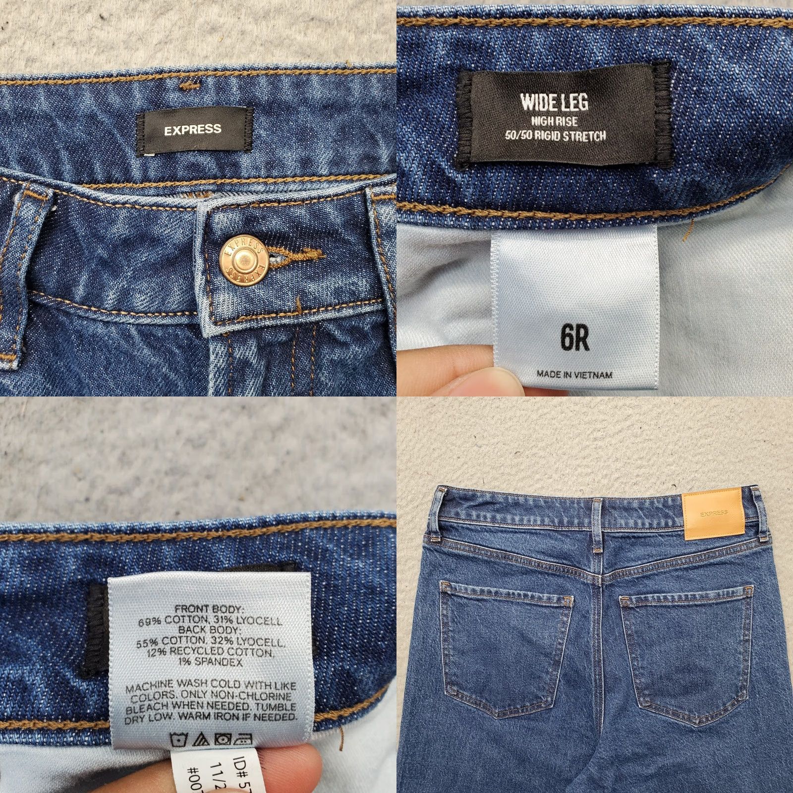 Express Express Jeans Womens 6R Blue Denim Wide Leg High Rise Frayed Hem 30.5" Inseam Straight Leg Pants Size 6 Womens Size 28" / US 6 / IT 42 - 8 Thumbnail