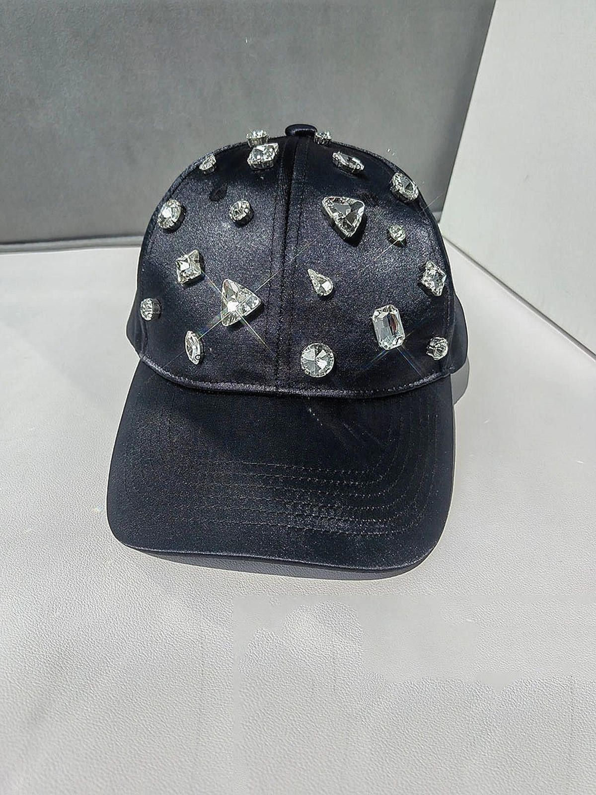 Other Red Rhinestone Baseball Cap, Crystal Hat Size ONE SIZE - 7 Thumbnail