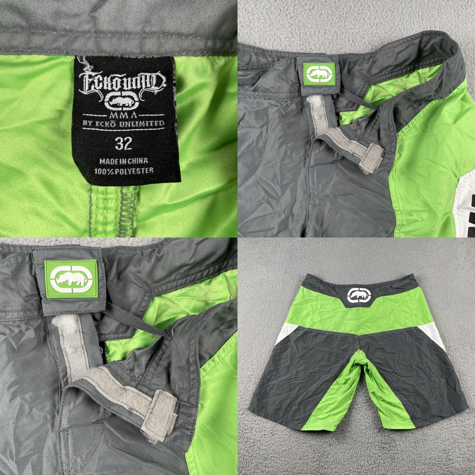Ecko Unltd. Ecko Unlimited Rhino MMA Fighter Shorts Size 32 Gray & Green Size US 32 / EU 48 - 8 Thumbnail