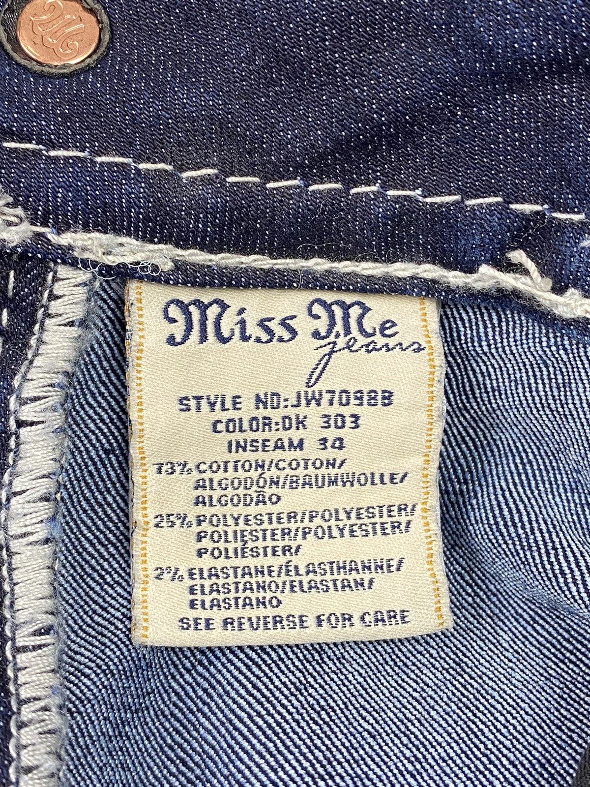 Miss Me Y2K Vintage Miss Me Slim Washed Boot Cut Flare Denim Pants Size 29" - 12 Thumbnail