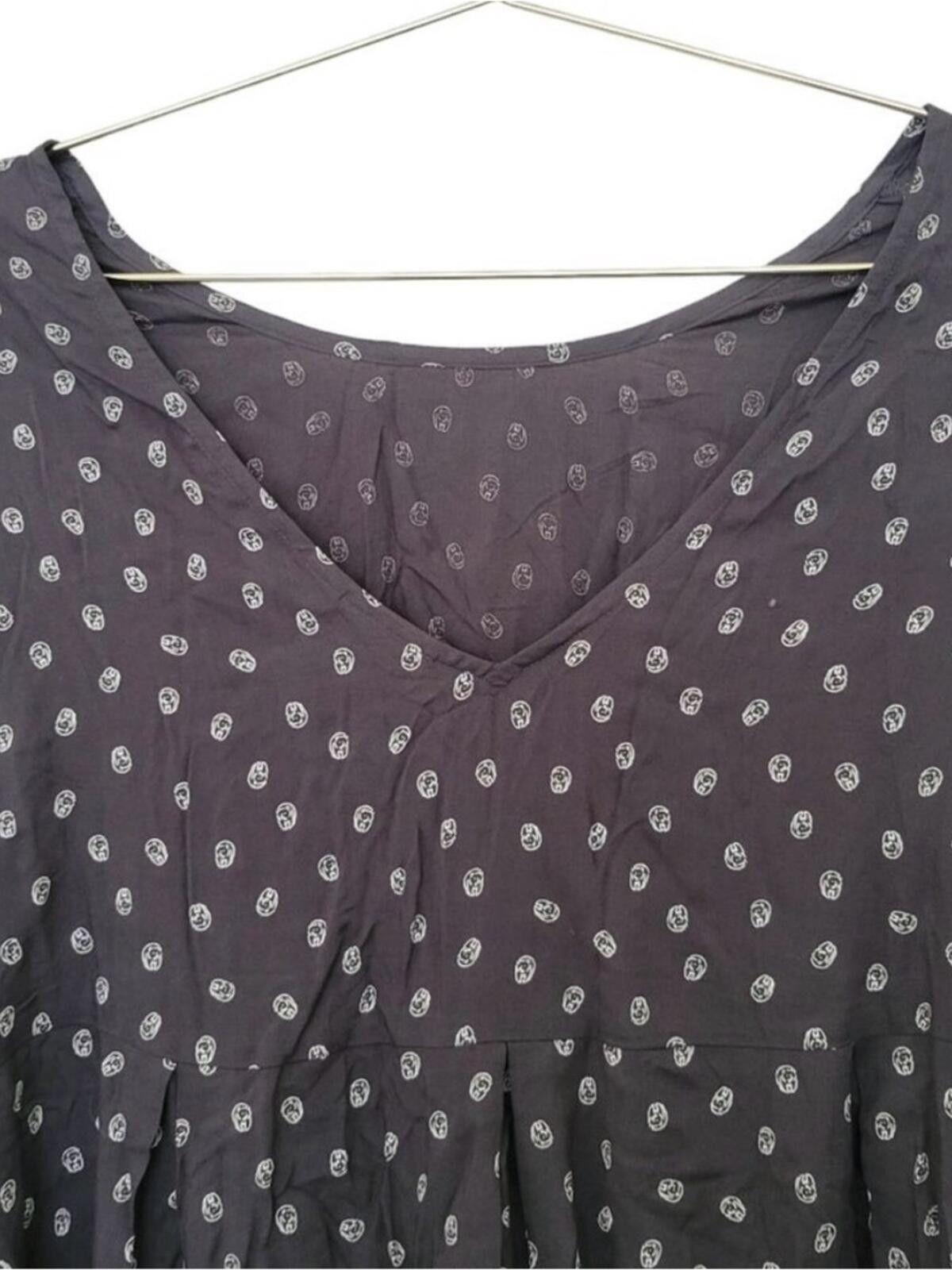 Other hinge Charcoal Scoop Neck Blouse with White Dot Motif Size M / US 6-8 / IT 42-44 - 5 Thumbnail