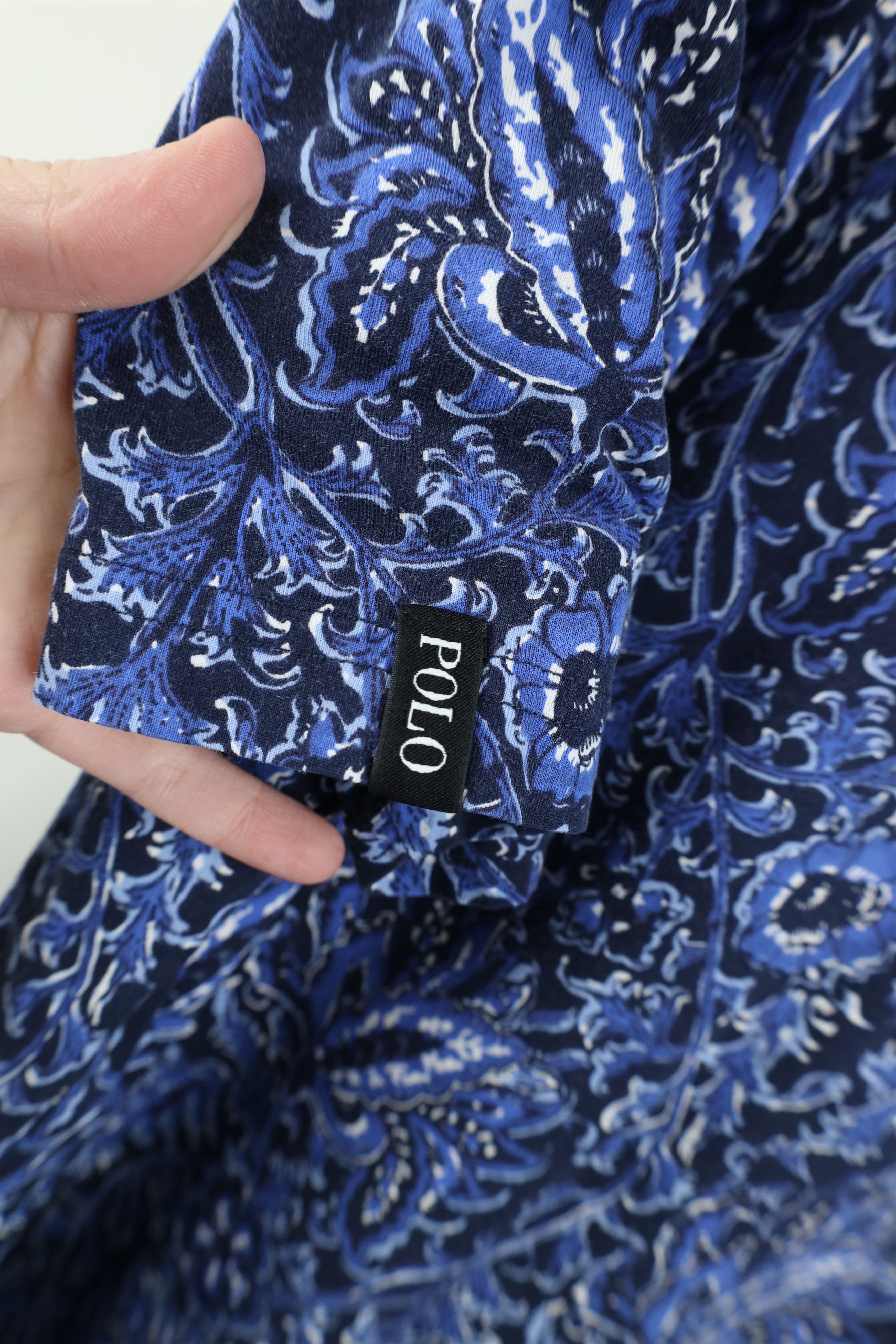 Ralph Lauren Vintage Y2K Ralph Lauren Over Print Collared Polo Shirt Blue Size US L / EU 52-54 / 3 - 4 Thumbnail
