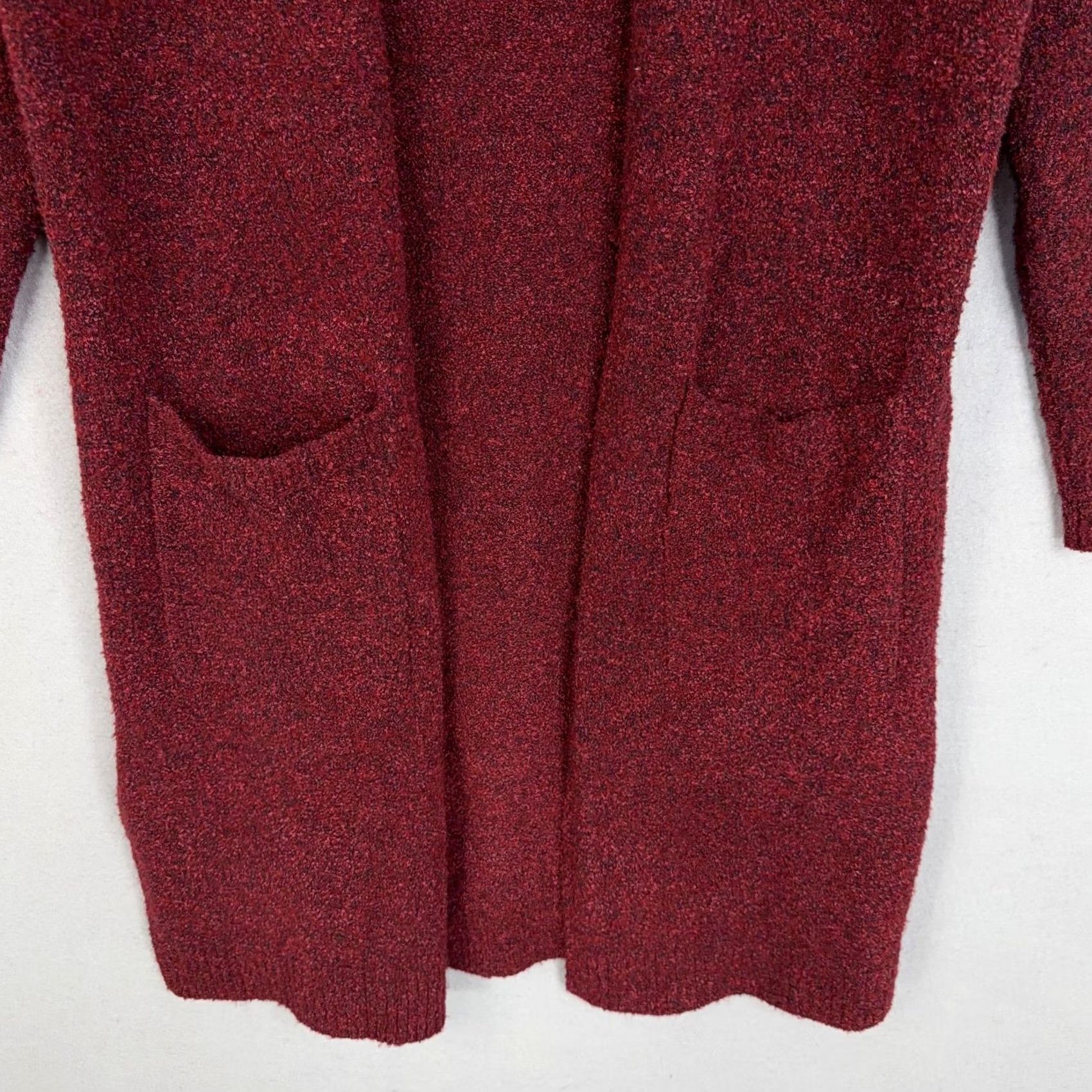 J. Jill J Jill Sweater Womens Small Red Open Duster Cardigan Longline Pockets Boucle Size S / US 4 / IT 40 - 3 Thumbnail