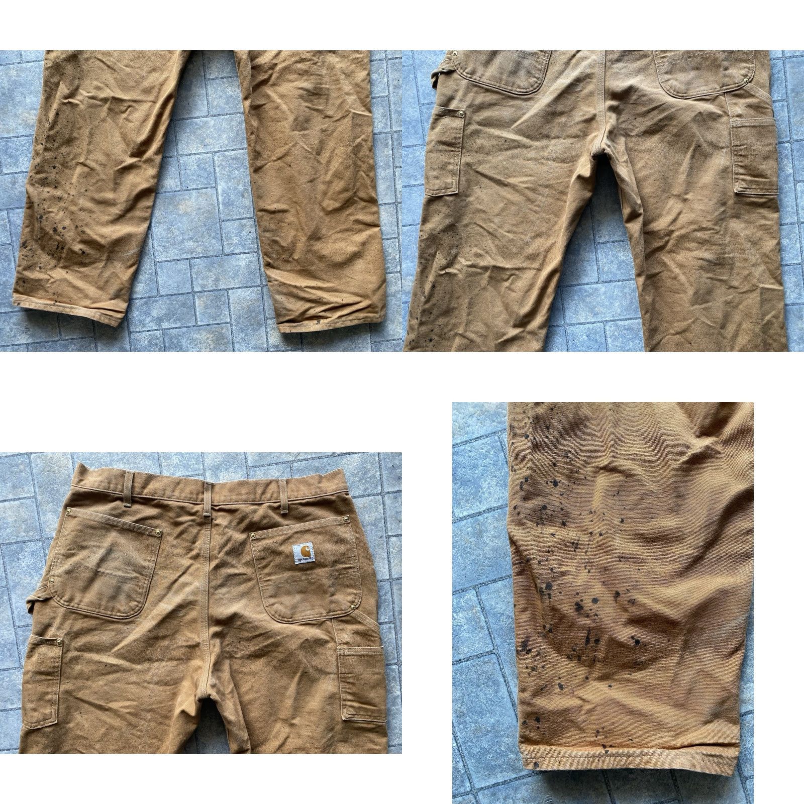 Carhartt Carhartt Double Knee Mens Pants 38x30 Brown Made In USA Paint Flaws Wear B01-BRN Size US 38 / EU 54 - 9 Thumbnail