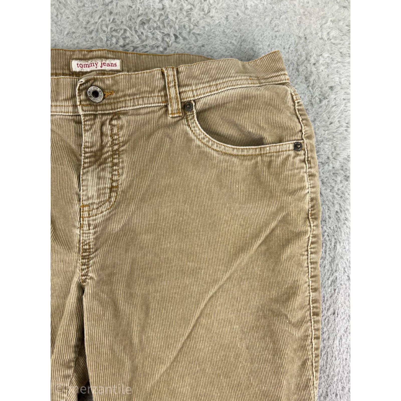 Tommy Hilfiger Tommy Hilfiger Pants Womens Regular 11 Beige Corduroy Embroidered Cotton Blend Bootcut Size 32" / US 10 / IT 46 - 7 Thumbnail