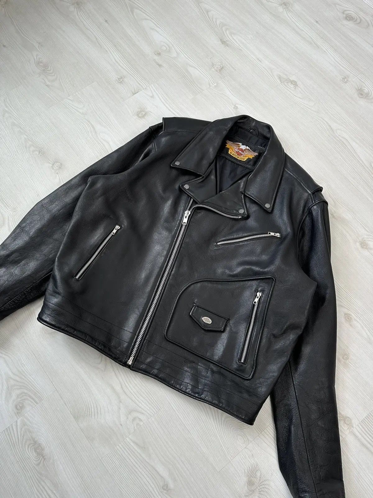 Harley Davidson Vintage Y2k Harley Davidson Biker Denim Jacket Avant Garde Size US XL / EU 56 / 4 - 5 Thumbnail