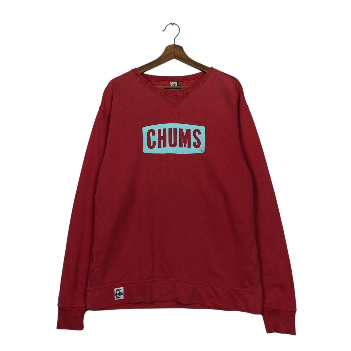 Japanese Brand CHUMS Bold Front Logo Red Crewneck Size US L / EU 52-54 / 3 - 2 Thumbnail