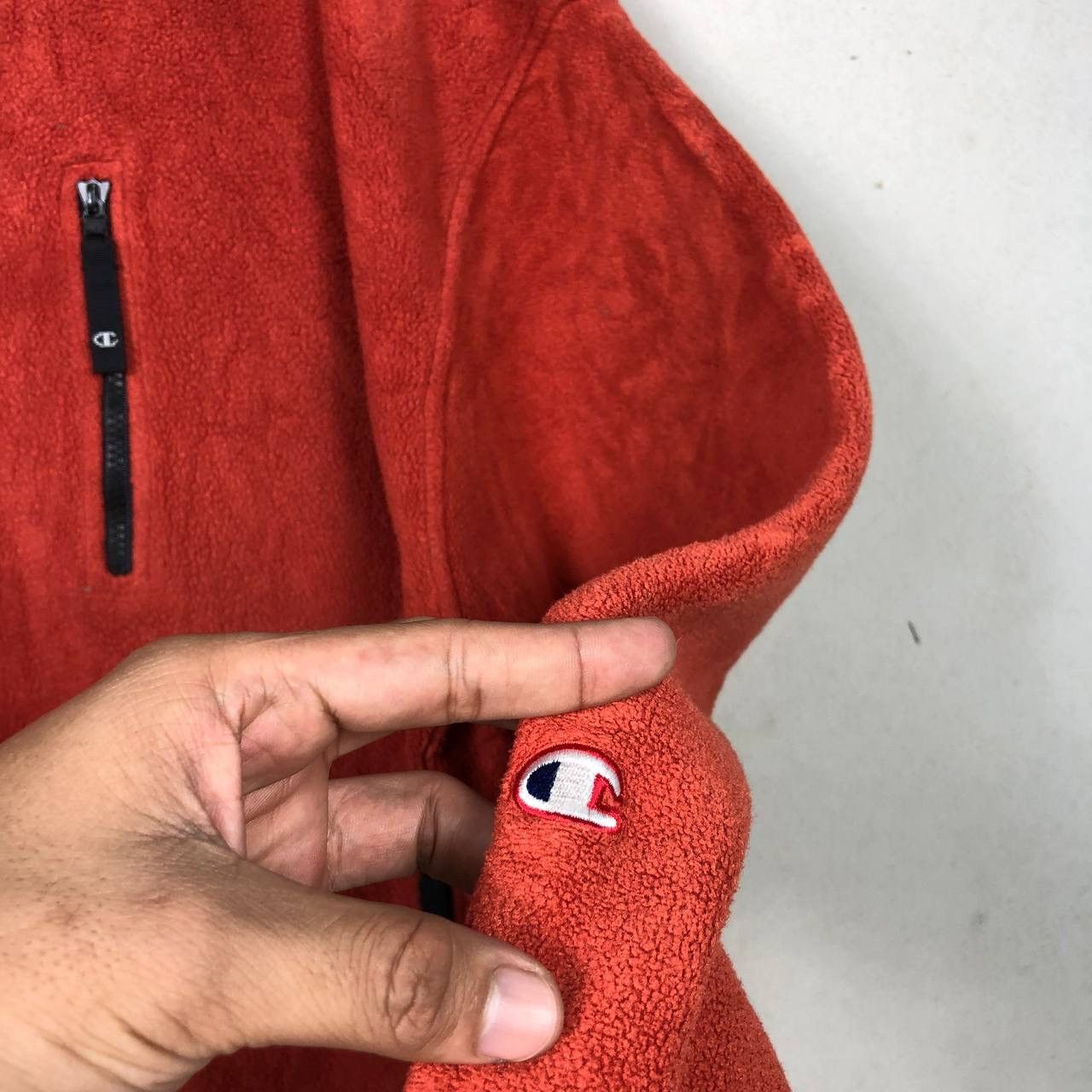 Champion Vintage Champion Fleece Sweater Jacket Orange Size US L / EU 52-54 / 3 - 4 Thumbnail