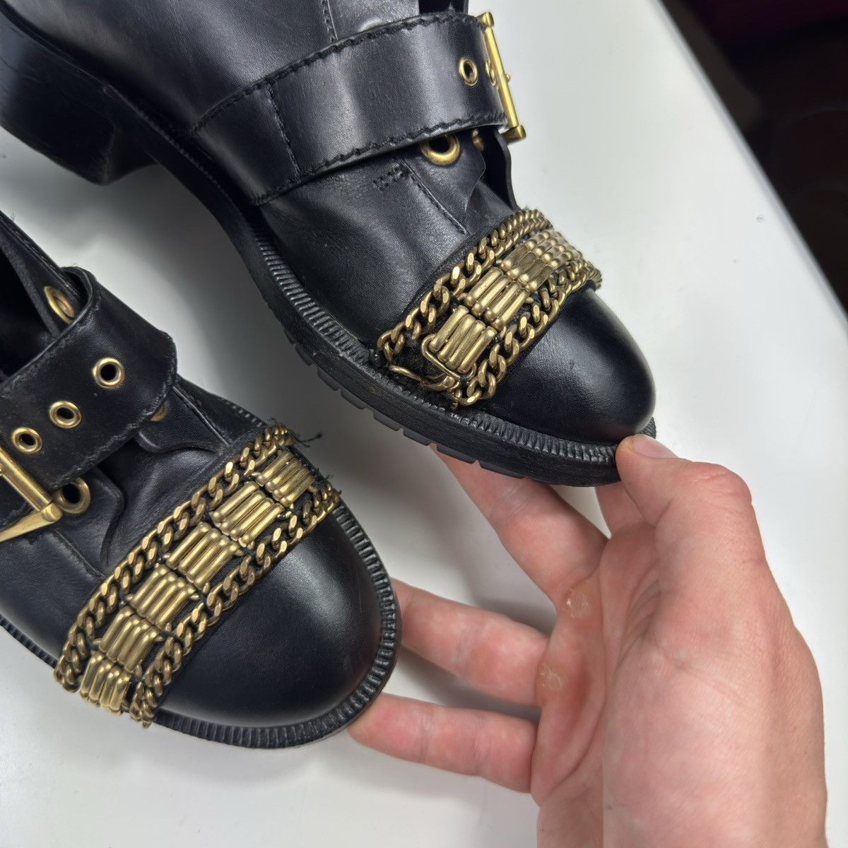 Alexander McQueen Alexander mcqueen Chain-link Accents Combat Boots Biker 39 Size US 9 / IT 39 - 9 Thumbnail