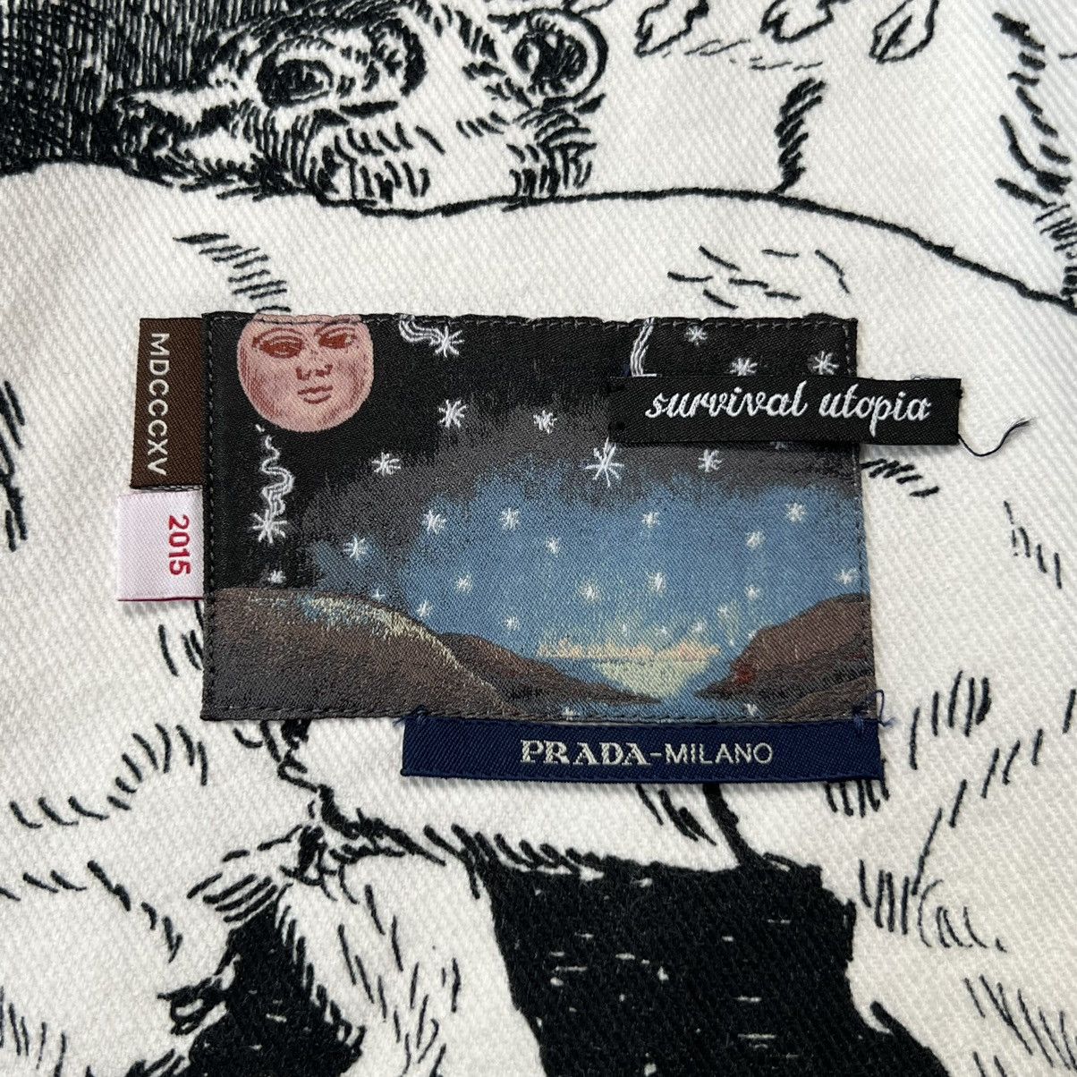 【汚れあり】PRADA survival utopia 長袖シャツ 36 Prada Archive FW16 Survival Utopia Printed Long Sleeve Shirt