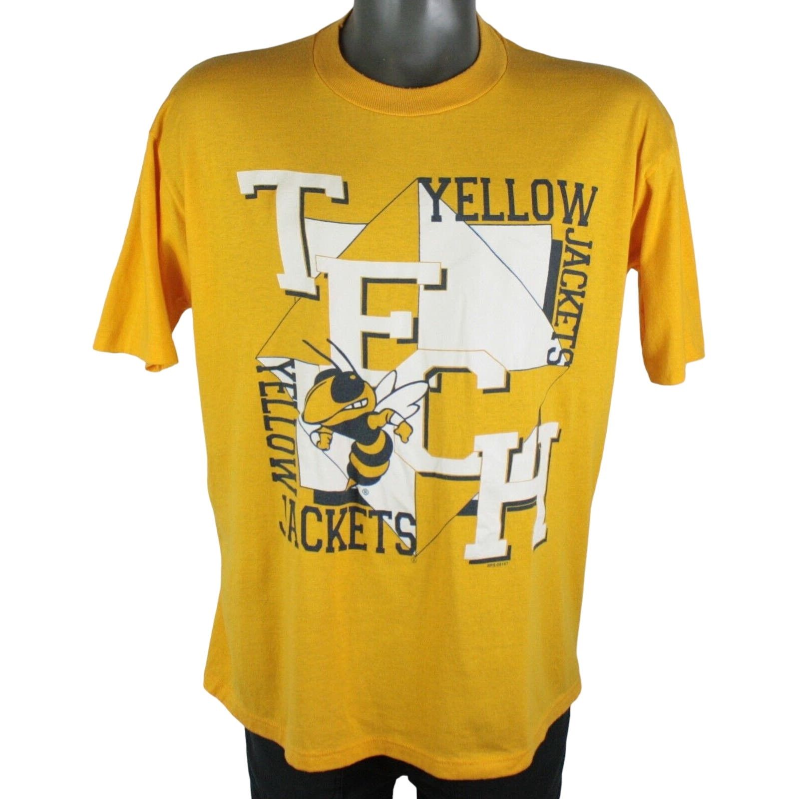 Jerzees × NCAA × Vintage Vintage 90s Georgia Tech Yellow Jackets Single Stitch Shirt Size US XL / EU 56 / 4 - 1 Thumbnail
