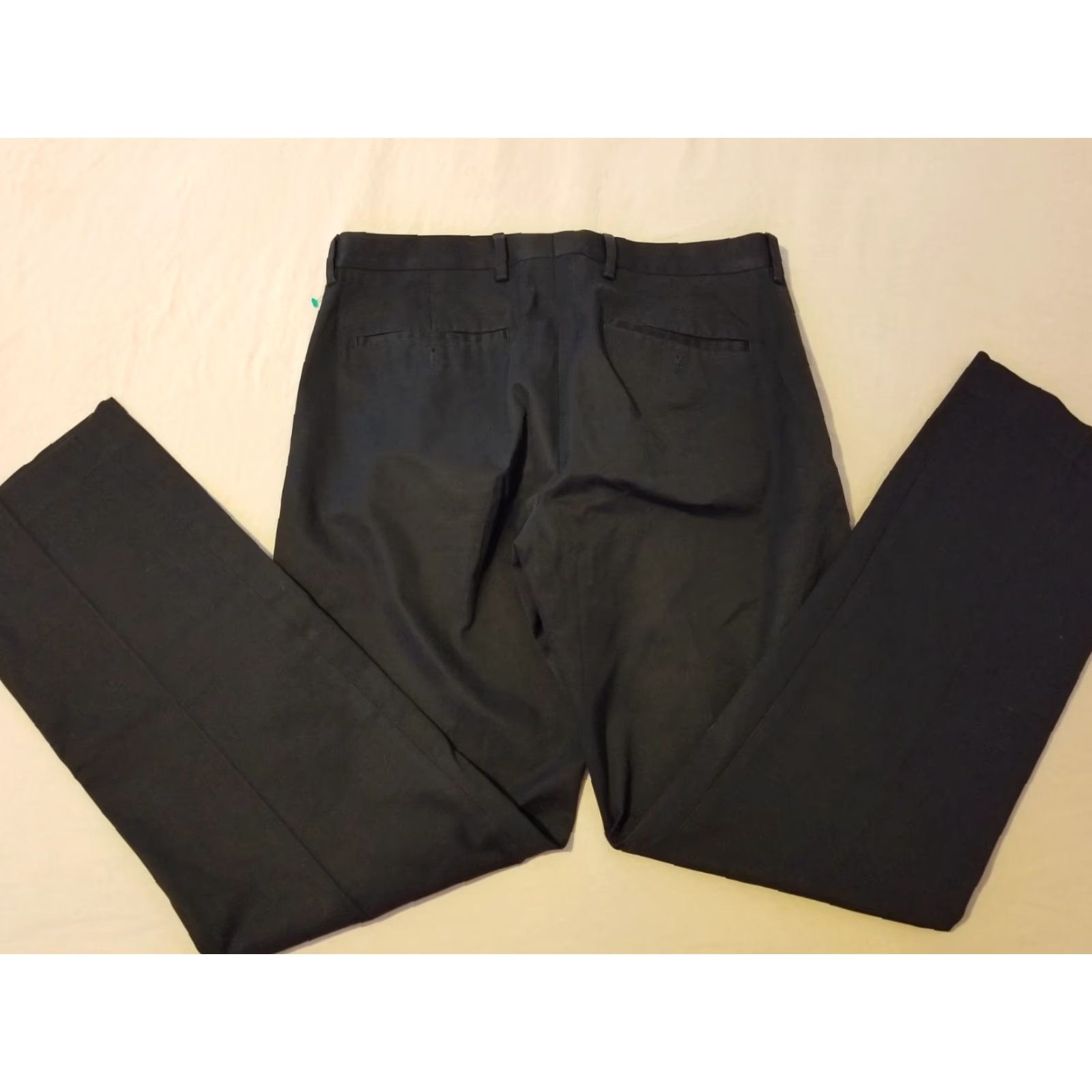 Express Express Mens Pants Chino Flat Front 31x32 32x32 Black Cotton Slack Trousers Slax Size US 31 - 2 Thumbnail