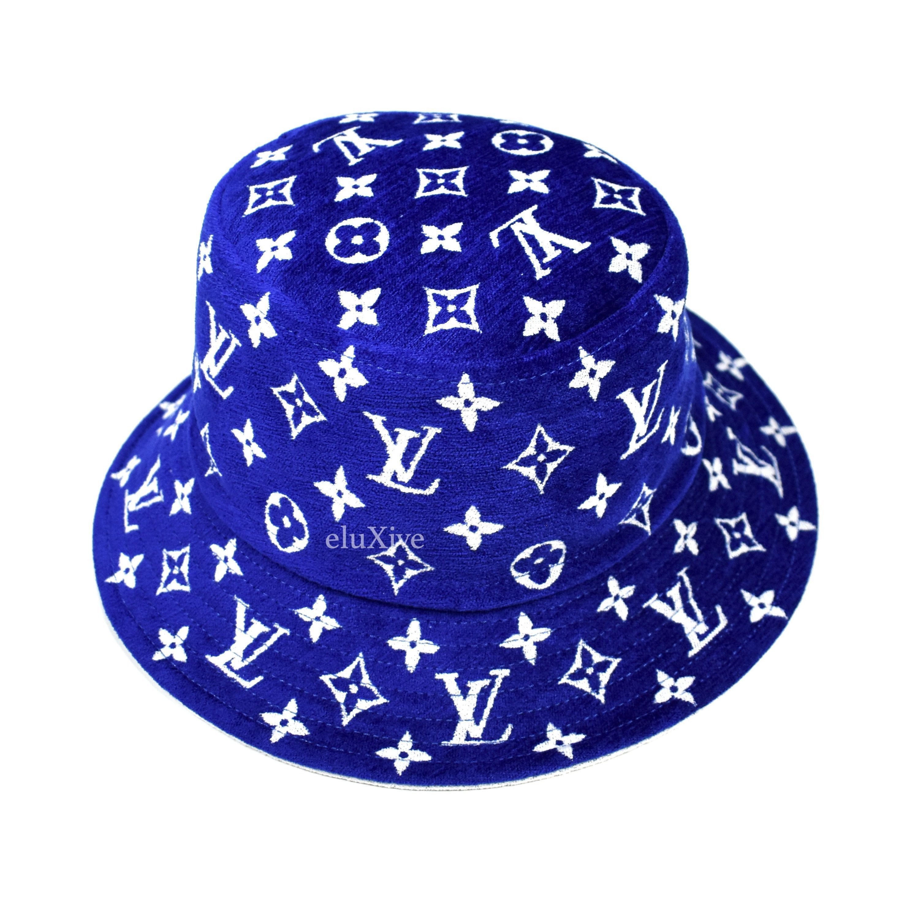 Louis Vuitton LV Match Monogram Woven Bucket Hat Blue White DS Size ONE SIZE - 1 Preview
