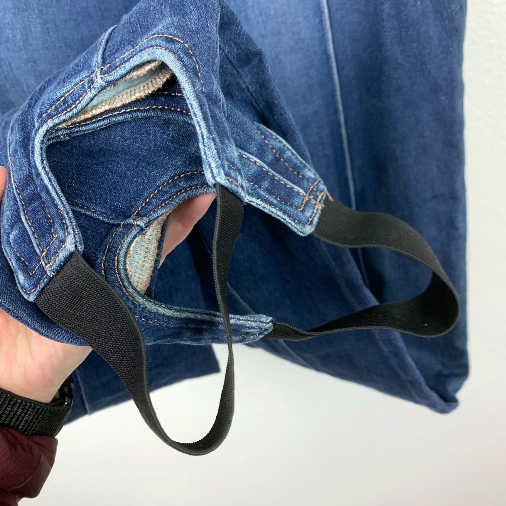 Soft Surroundings VINTAGE Soft Surroundings Dark Wash Denim Pull On Lean Line Stirrup Jeggings Leggings TL Size 36" / US 14 / IT 50 - 3 Thumbnail