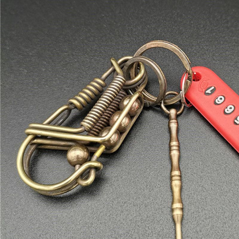 Vintage Brass Handicraft Mechanical KeyRing Size ONE SIZE - 5 Thumbnail