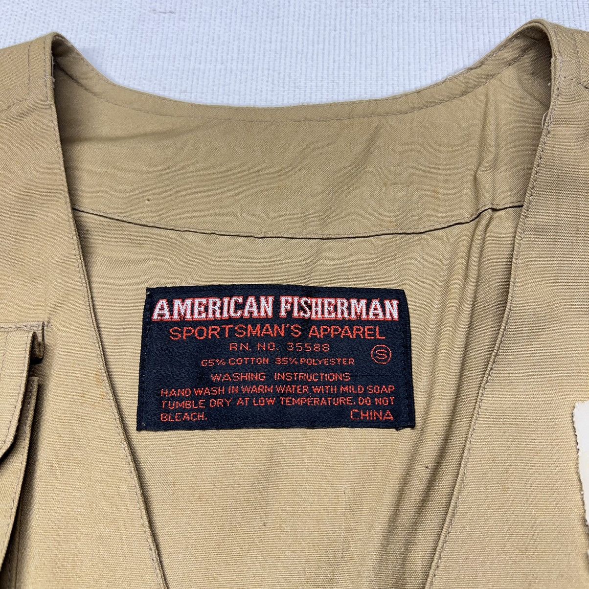 Vintage VTG American Fisherman Vest Khaki Fishing Pocket Hunting Zip Size US S / EU 44-46 / 1 - 6 Thumbnail