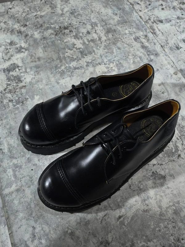 Leather Chunky Steel Cap Punk Leather Shoes Made in England 90s Size US 11 / EU 44 - 10 Thumbnail