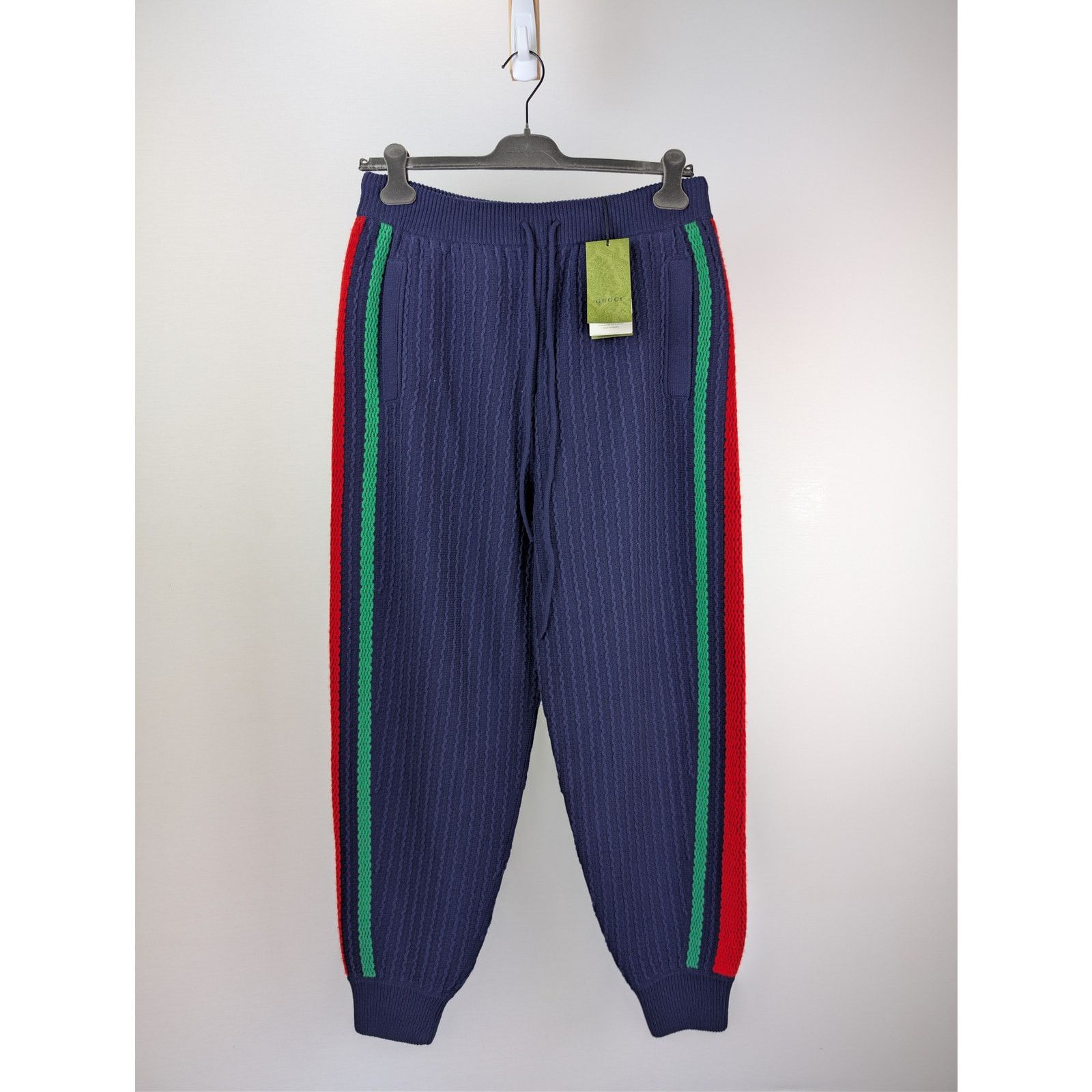 Gucci o1rshd1 Sweatpants Knitwear Pants With Web in Navy Blue Size US 32 / EU 48 - 1 Thumbnail
