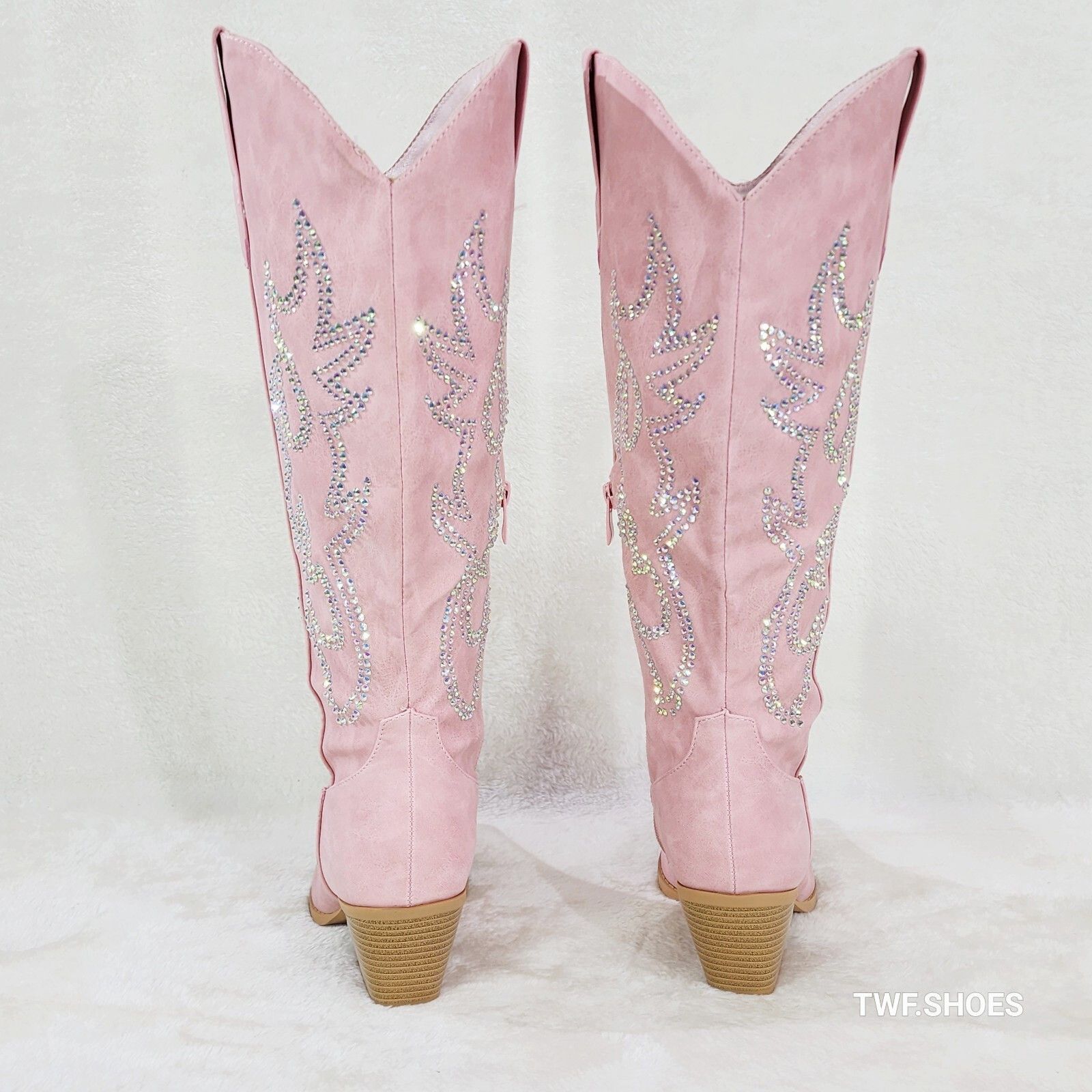 Other Ann Pink Leatherette With Rhinestones Country Glam Western C Size US 10 / IT 40 - 5 Thumbnail