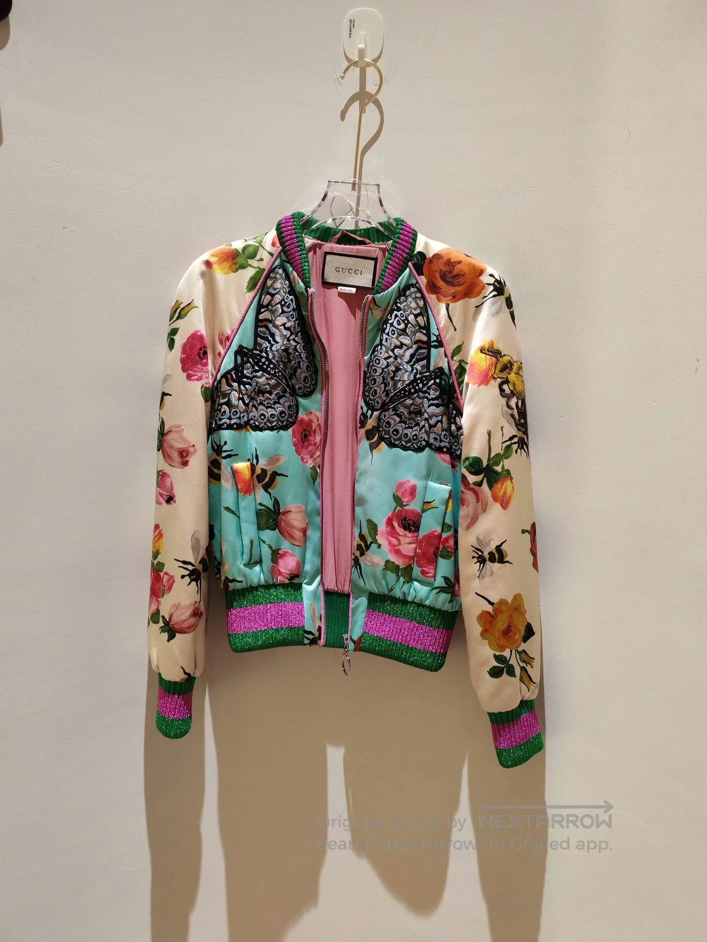 Gucci Gucci Silk Butterfly Embroidery Jacket. Size S / US 4 / IT 40 - 1 Thumbnail