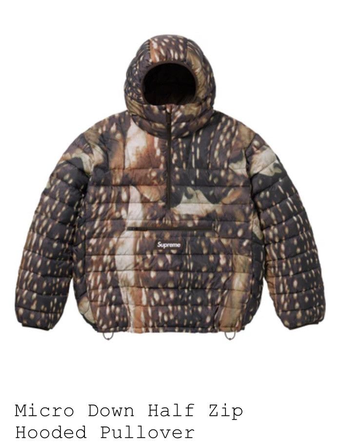Supreme Micro down half zip hooded pull over | Grailed