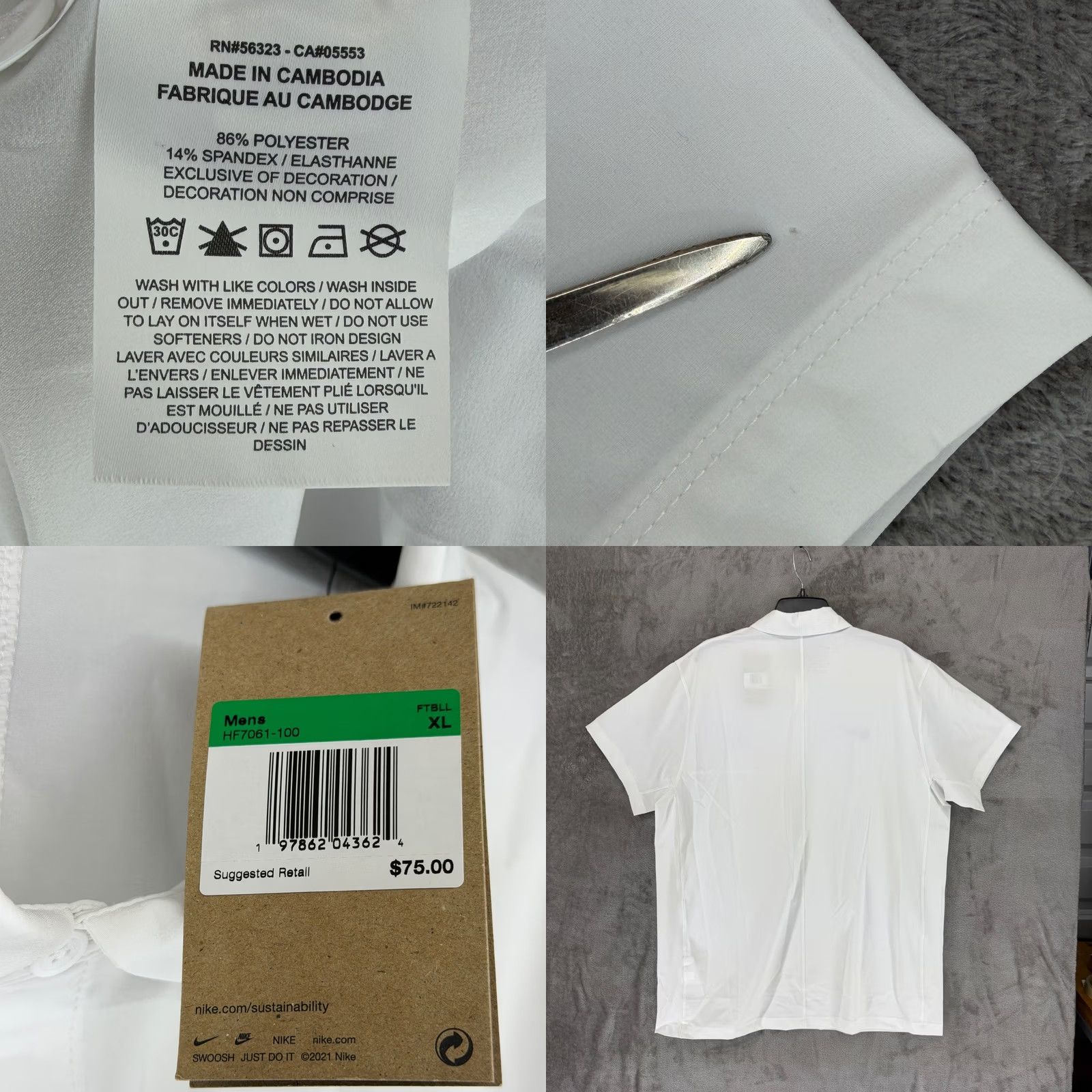 Nike Nike Dri-FIT NBA All-Star Polo Shirt White XL Men's Shirt Basketball Polo HF7061-100 Size US XL / EU 56 / 4 - 8 Thumbnail