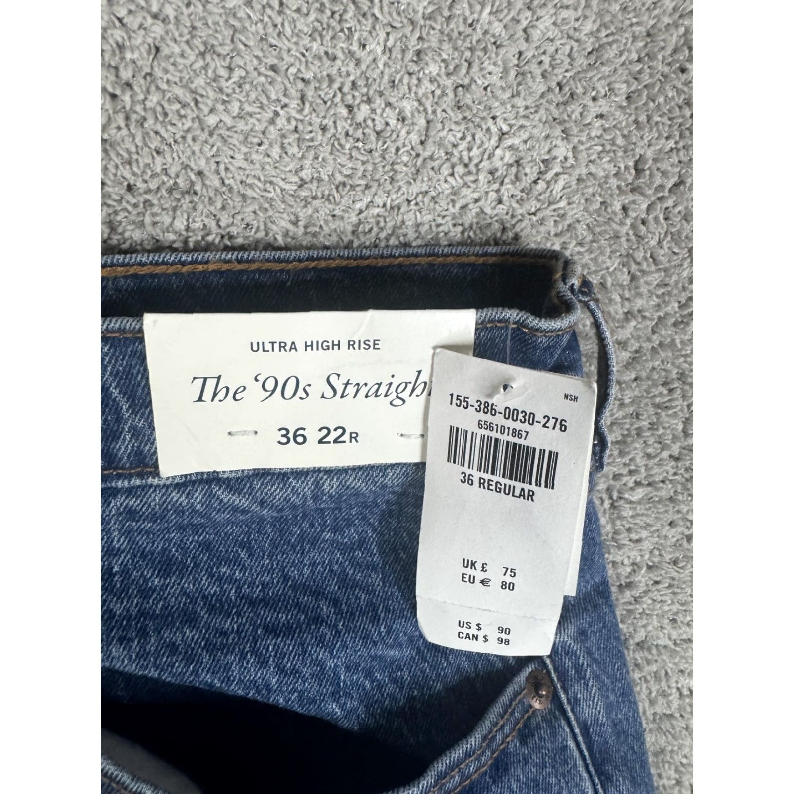 Abercrombie & Fitch VINTAGE Abercrombie & Fitch Jeans Womens 22R Blue 90s Straight Ultra High Rise Denim Size 25" / US 0 / IT 36 - 4 Thumbnail