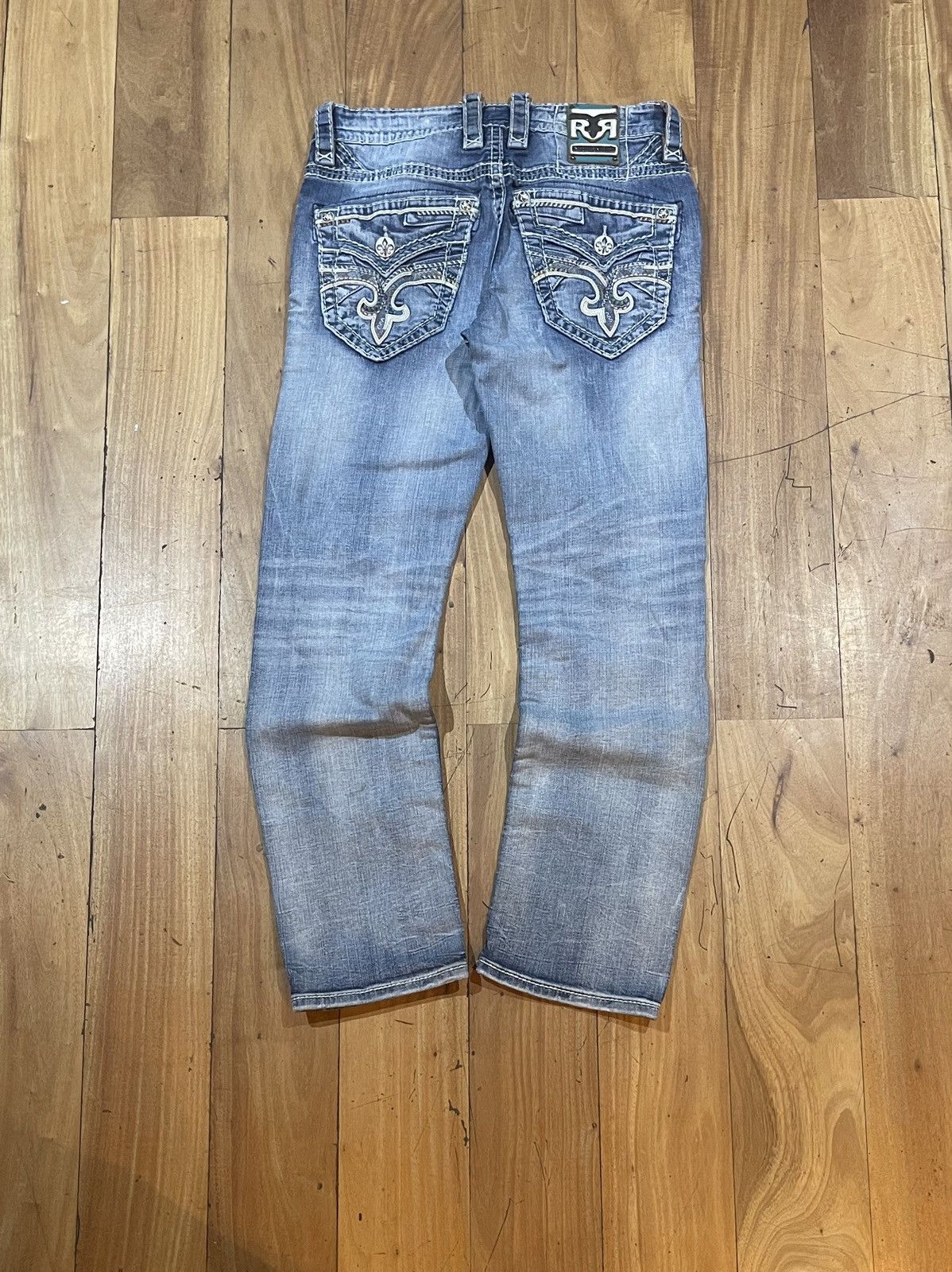 Rock Revival Vintage Blue rock revival Jeans 31Us Straight - Slim Y2K Size US 31 - 1 Thumbnail