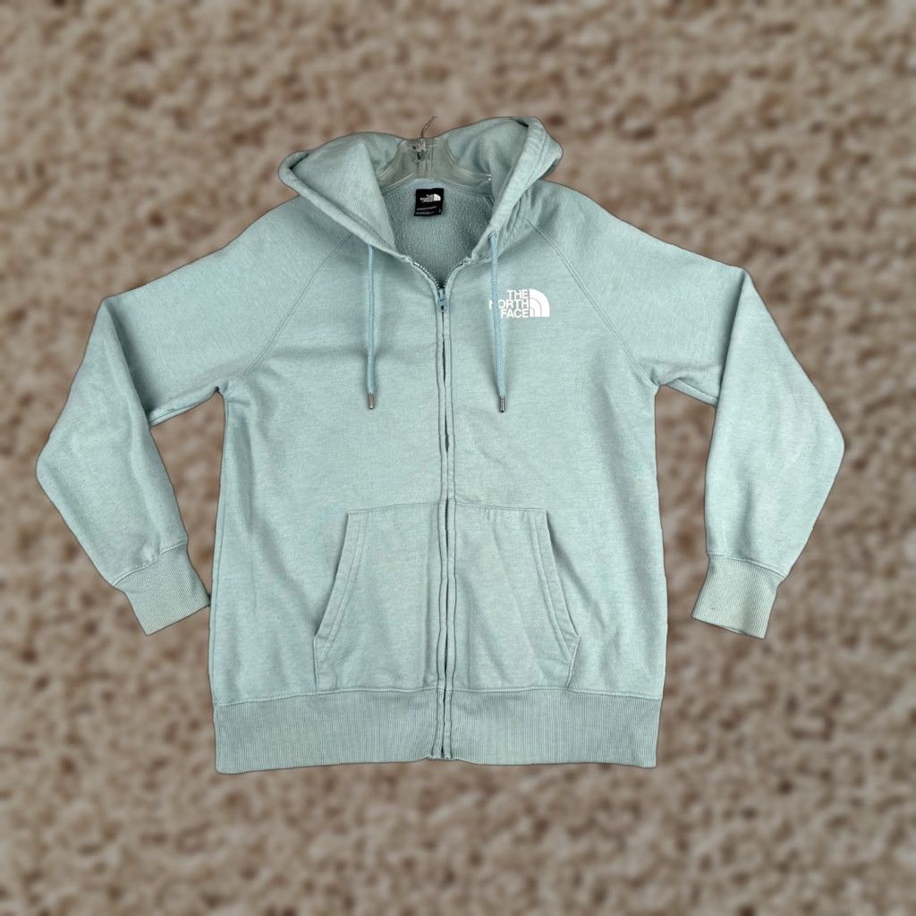 The North Face The North Face Hoodie Womens S Teal Blue Full Zip Cotton Blend Pockets Logo Regular Size Size S / US 4 / IT 40 - 1 Thumbnail