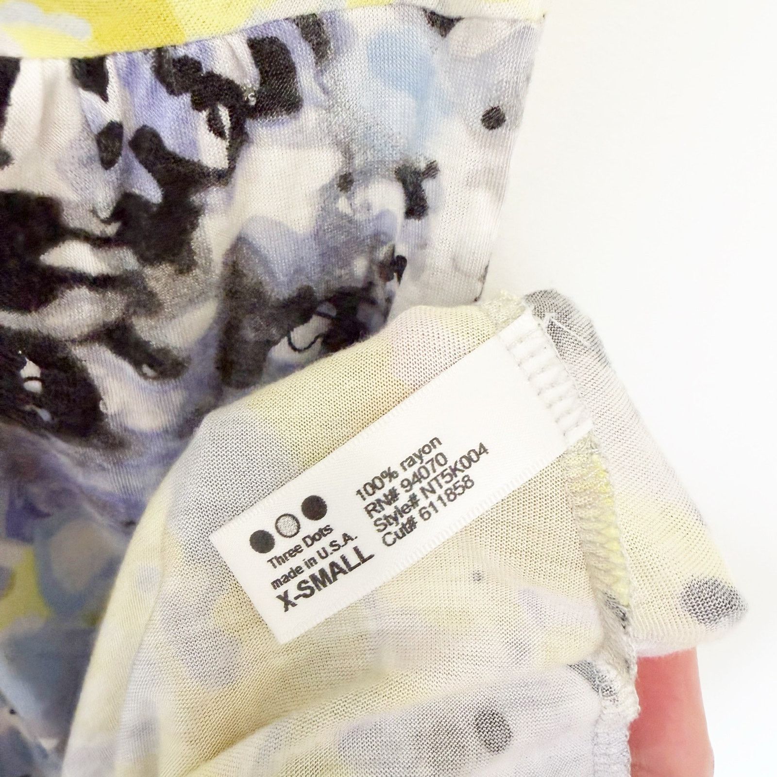 Other Three Dots Purple Yellow Black Printed Tank Top Dress Sz XS Size XS / US 0-2 / IT 36-38 - 4 Thumbnail