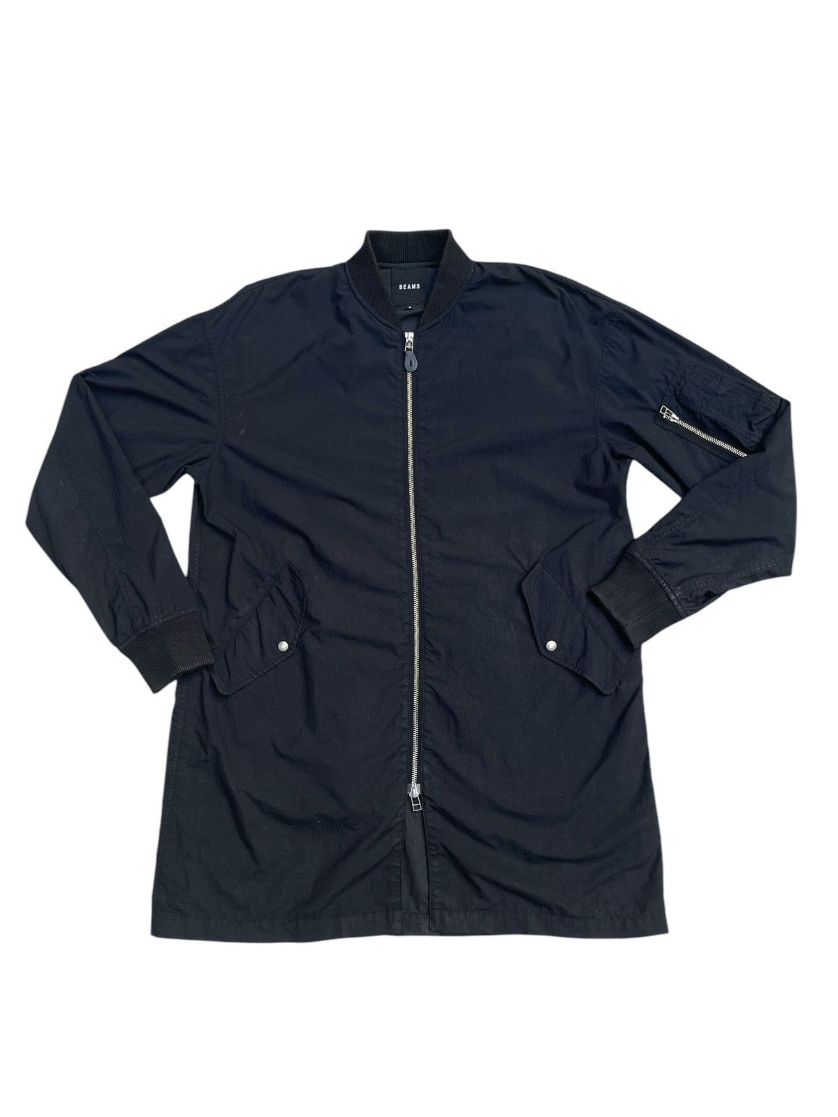 Beams Plus × Japanese Brand Beams Black Bomber Jacket - Lightweight, Ribbed Cuffs & Hem Size US M / EU 48-50 / 2 - 4 Thumbnail