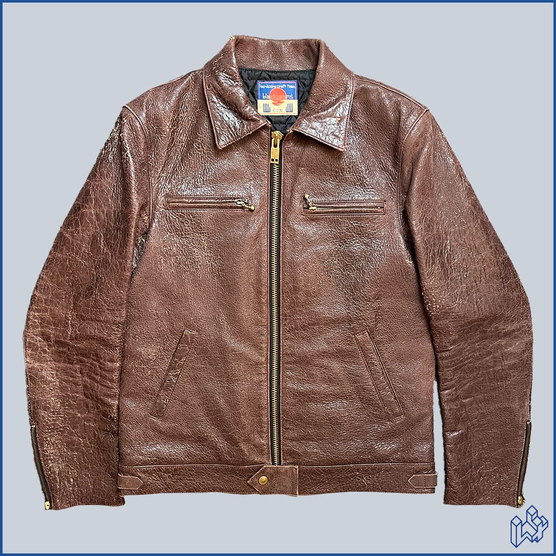 Blackmeans Blackmeans brown leather cracked jacket Size US M / EU 48-50 / 2 - 1 Thumbnail