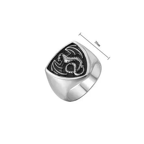 Designer Size 10 Dragon Stainless Steel Ring Size ONE SIZE - 4 Thumbnail