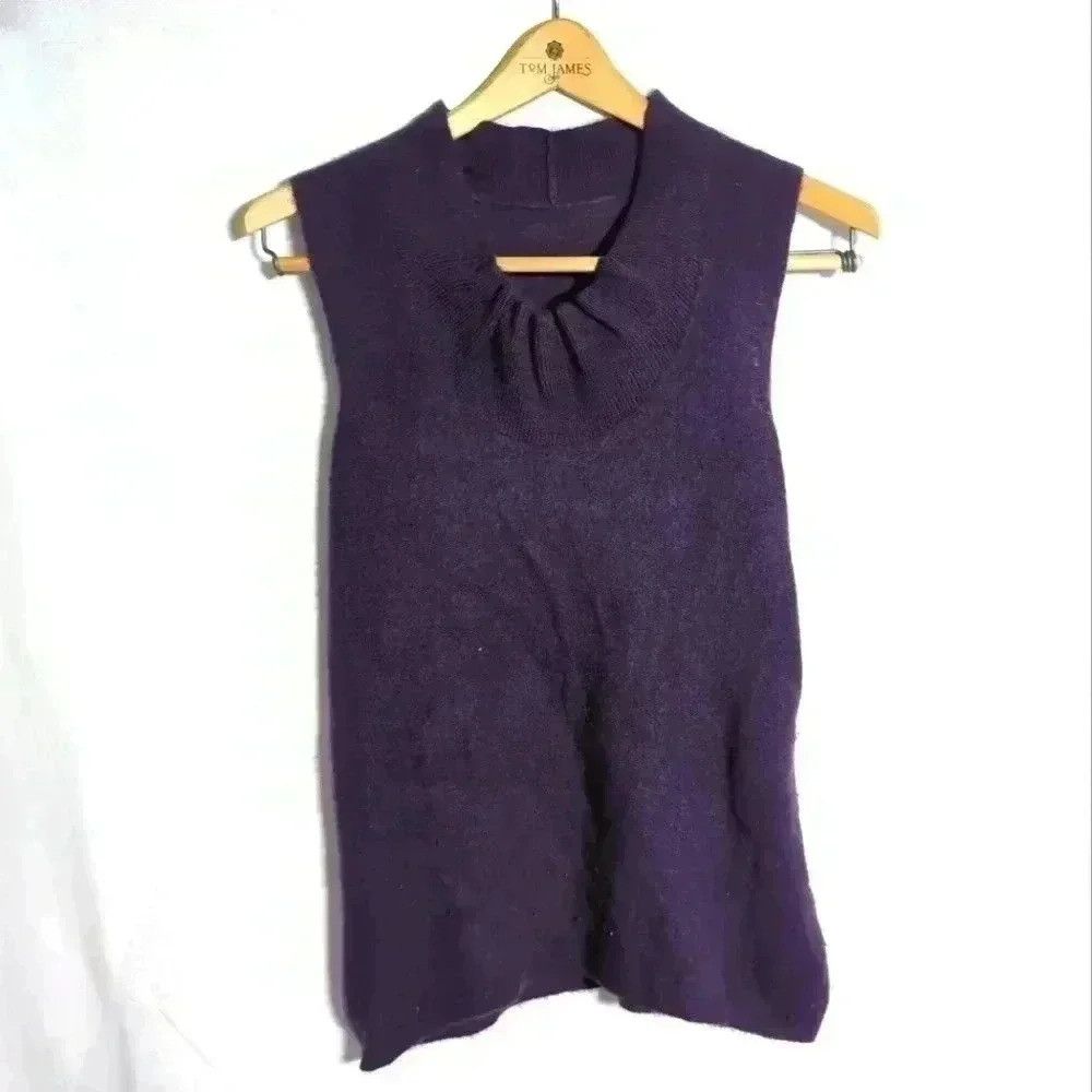 Designer Unbranded Ladies Dark Purple Sleeveless Top sz S Size S / US 4 / IT 40 - 1 Thumbnail