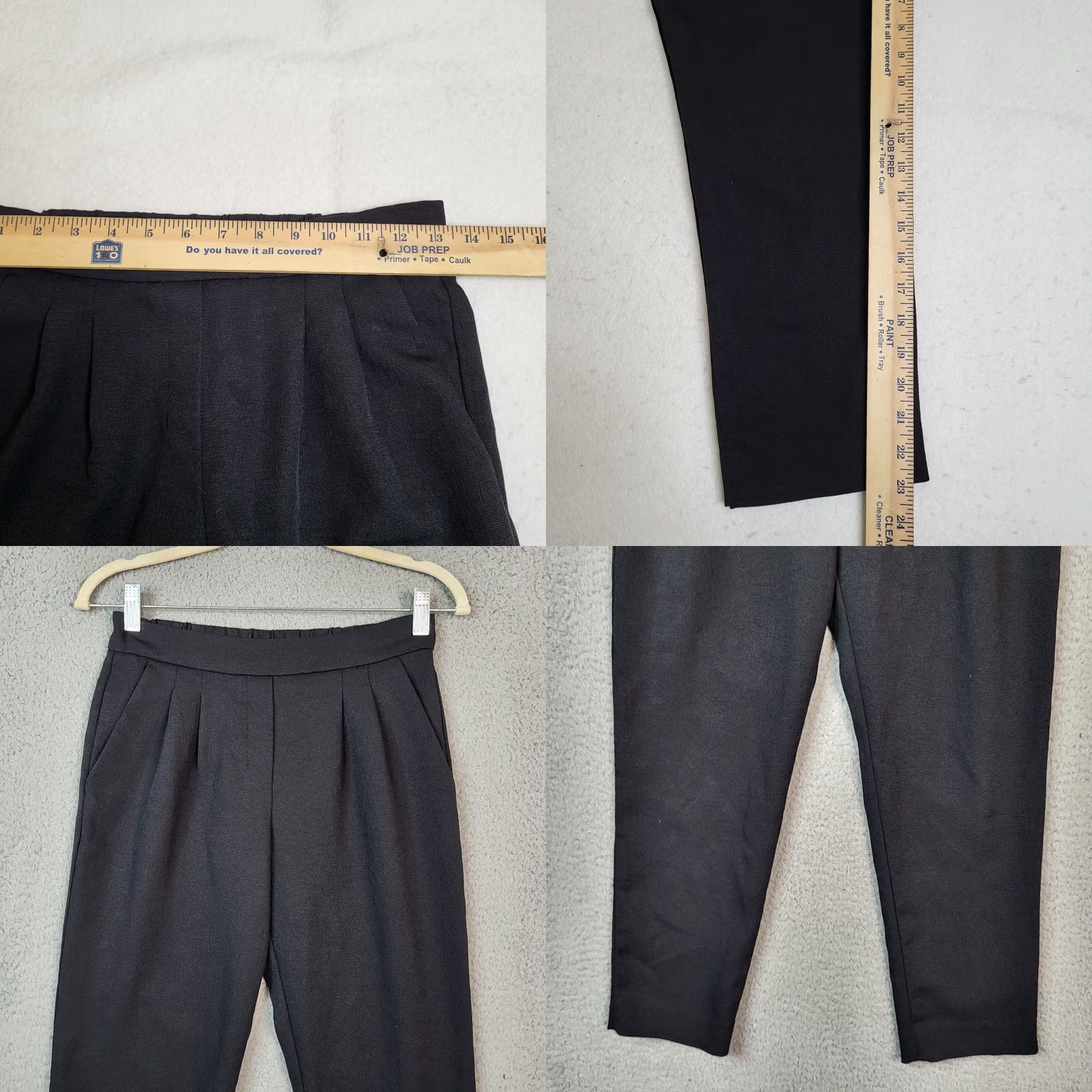 Vintage Babaton Black Pants Women Size 2 Regular Leg Skinny Ankle Pockets Inseam 23 Mid Rise Front Button Vintage No Size 26" / US 2 / IT 38 - 8 Thumbnail