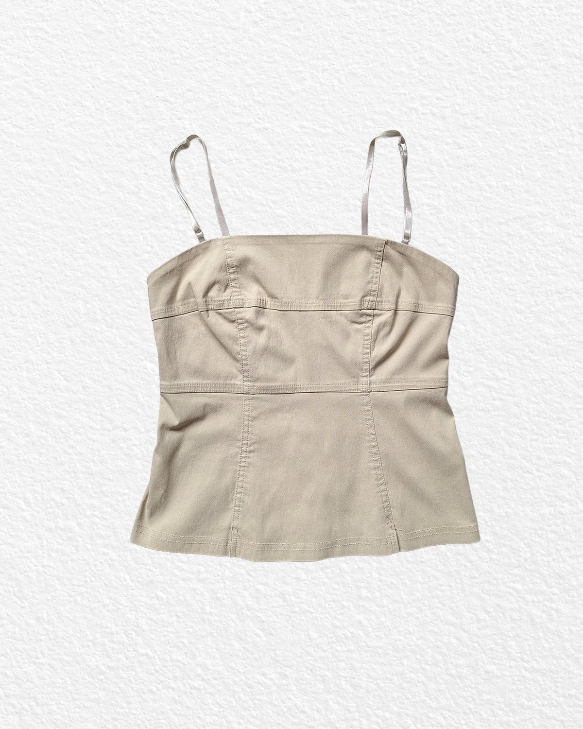 Vintage Beige Cotton Corset Size S / US 4 / IT 40 - 1 Thumbnail