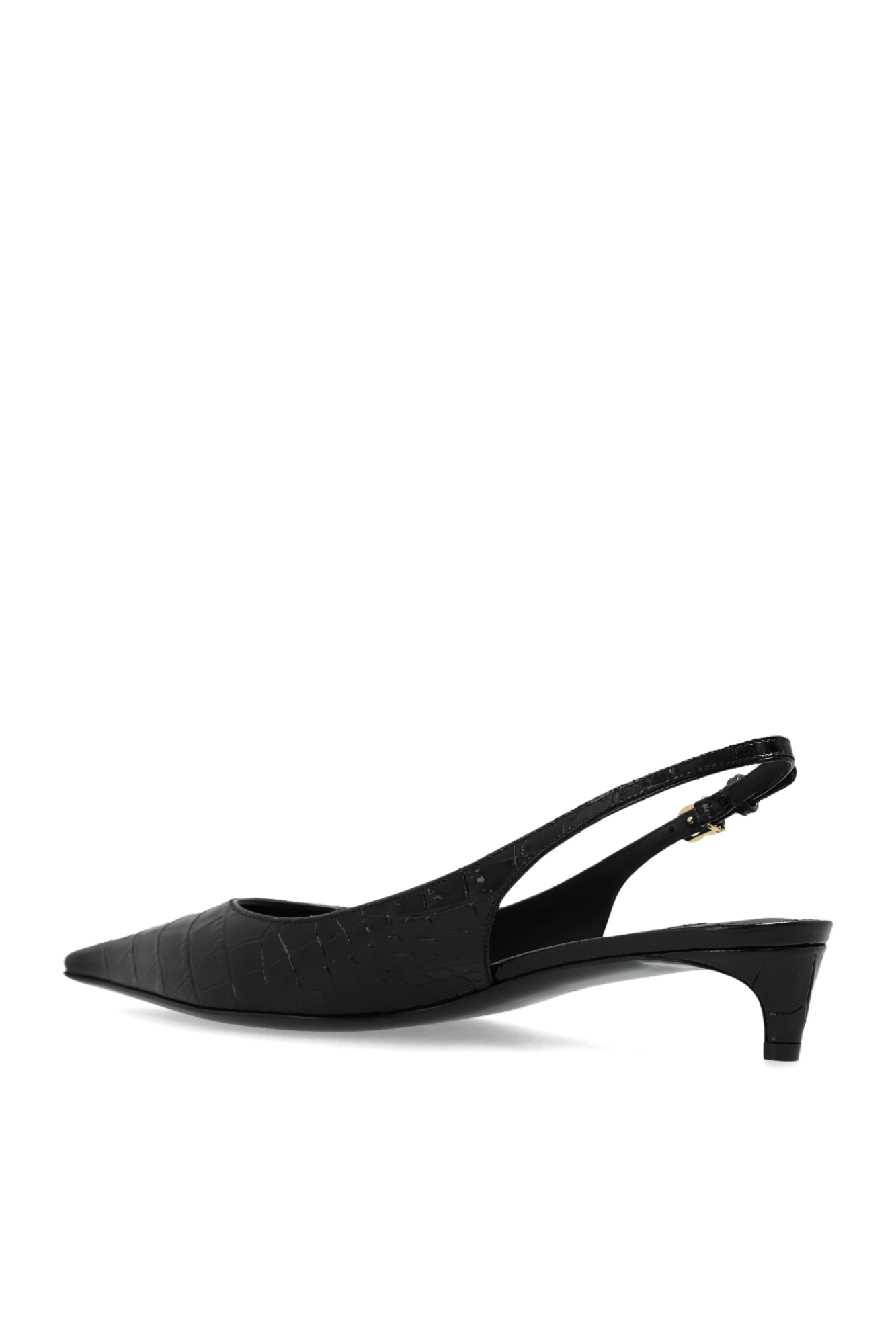 o1s22i1n0225 Cocco Print Leather Slingback Pumps in Black