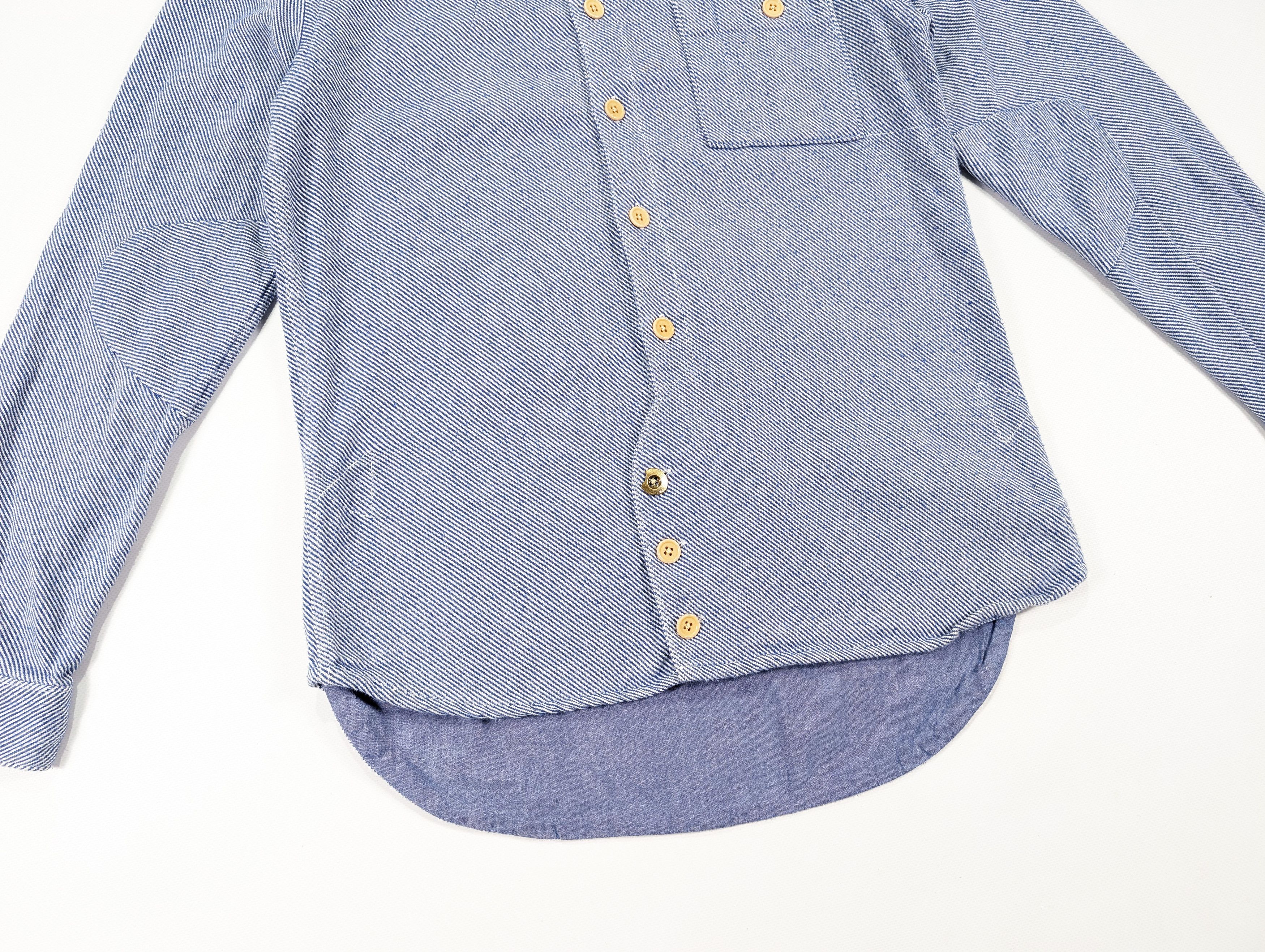 Folk Folk Blue Striped Cotton Pocket Asymmetrical Work Shirt Size US S / EU 44-46 / 1 - 4 Thumbnail