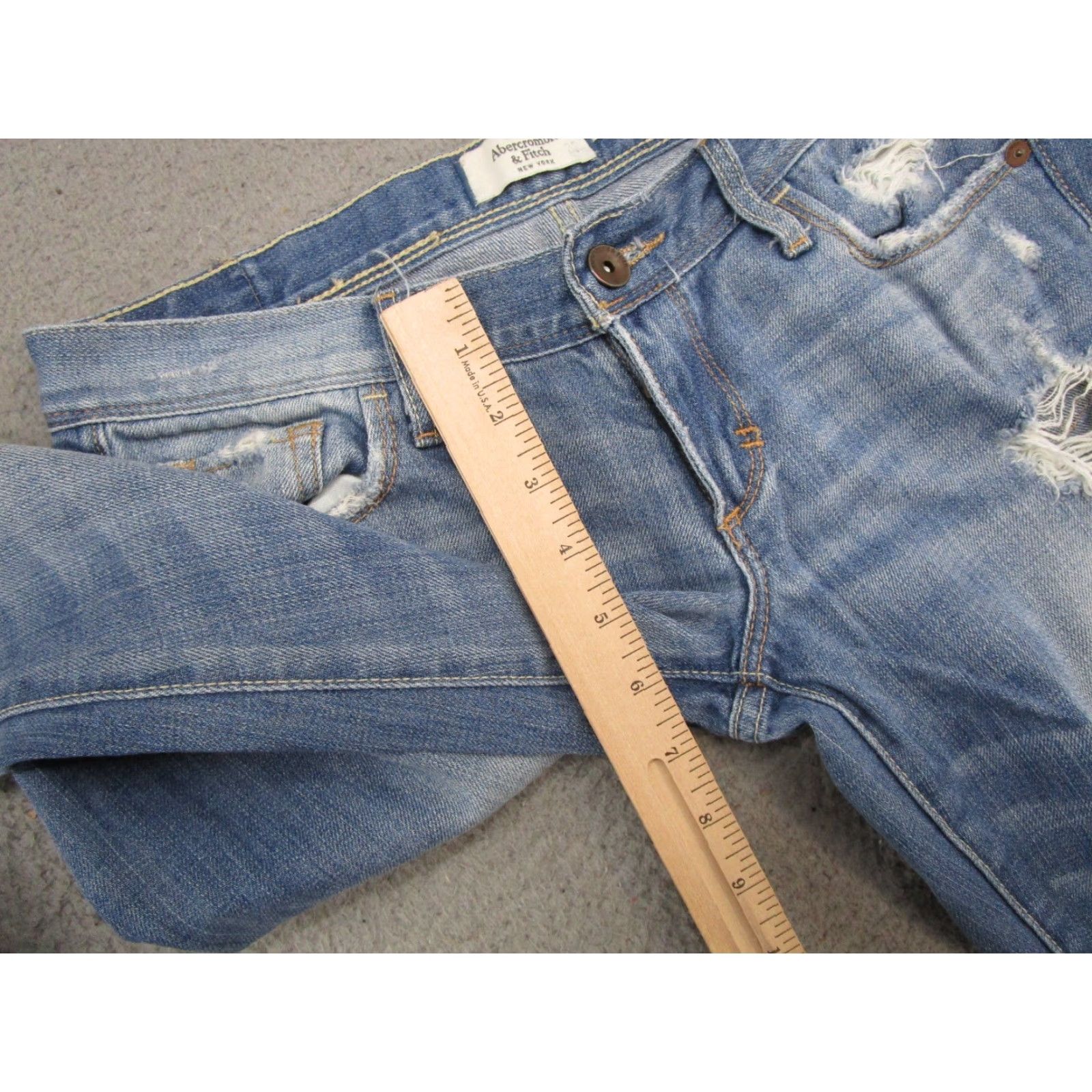 Abercrombie & Fitch VTG Abercrombie & Fitch Distressed Straight Leg Jeans Women's Size 2 Blue Denim 5-Pocket Design 90s Style Jeans Womens Size 2 Size 26" / US 2 / IT 38 - 6 Thumbnail
