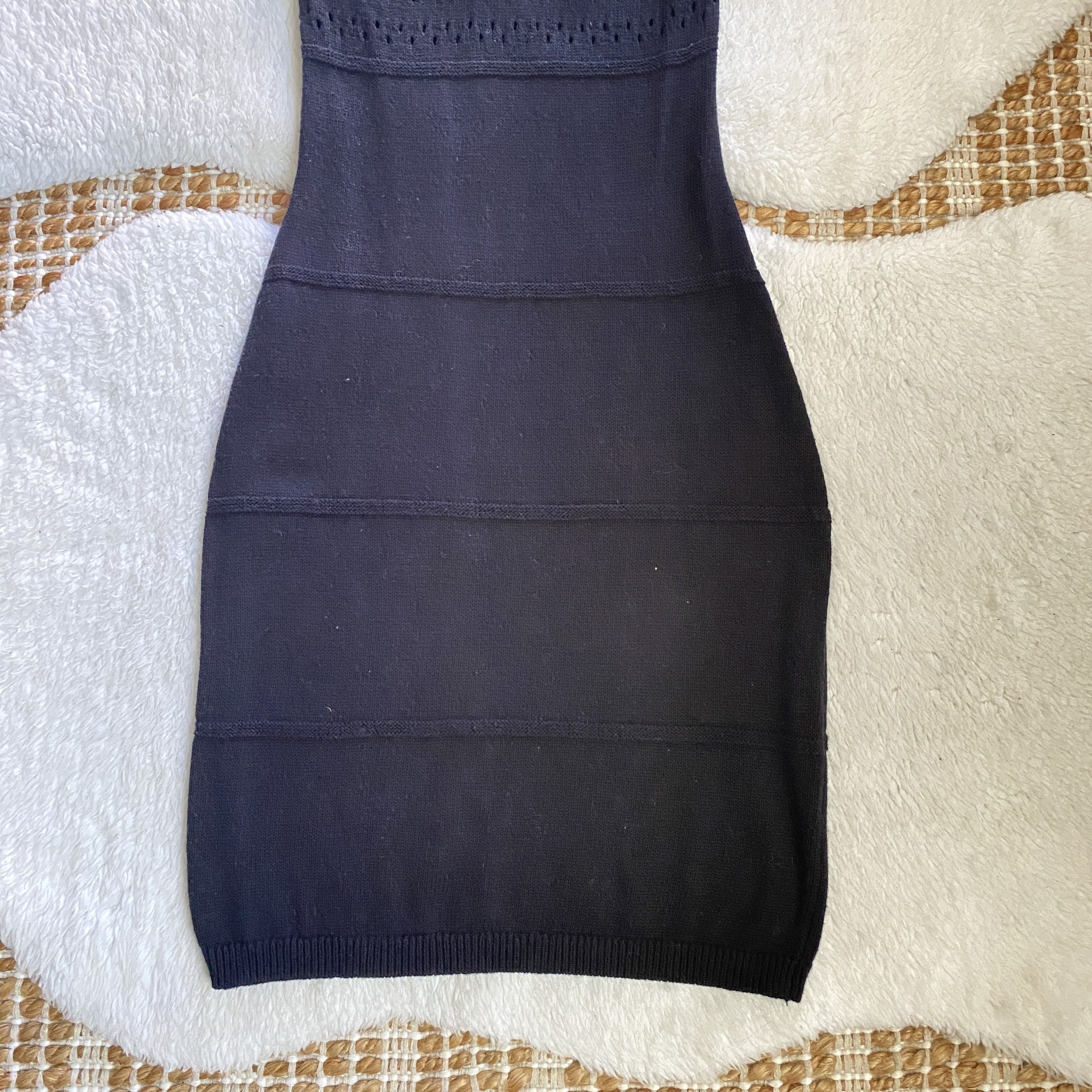 H&M H&M Divided Black Knitted Cotton Strappy Dress – Size Small Size S / US 4 / IT 40 - 10 Thumbnail