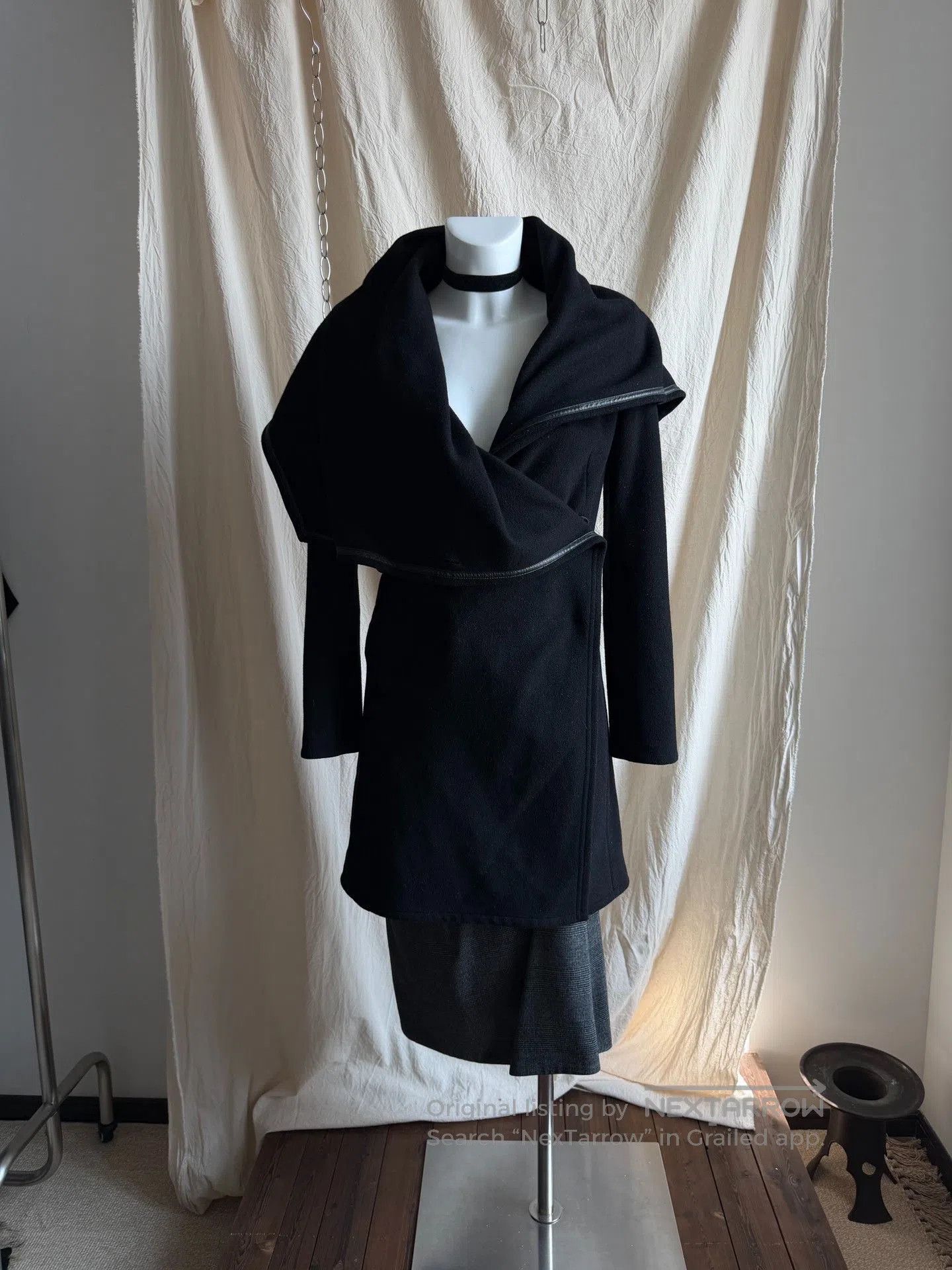 Paoloni PAOLAFRANI Shawl Collar Wool Coat. Size M / US 6-8 / IT 42-44 - 3 Thumbnail