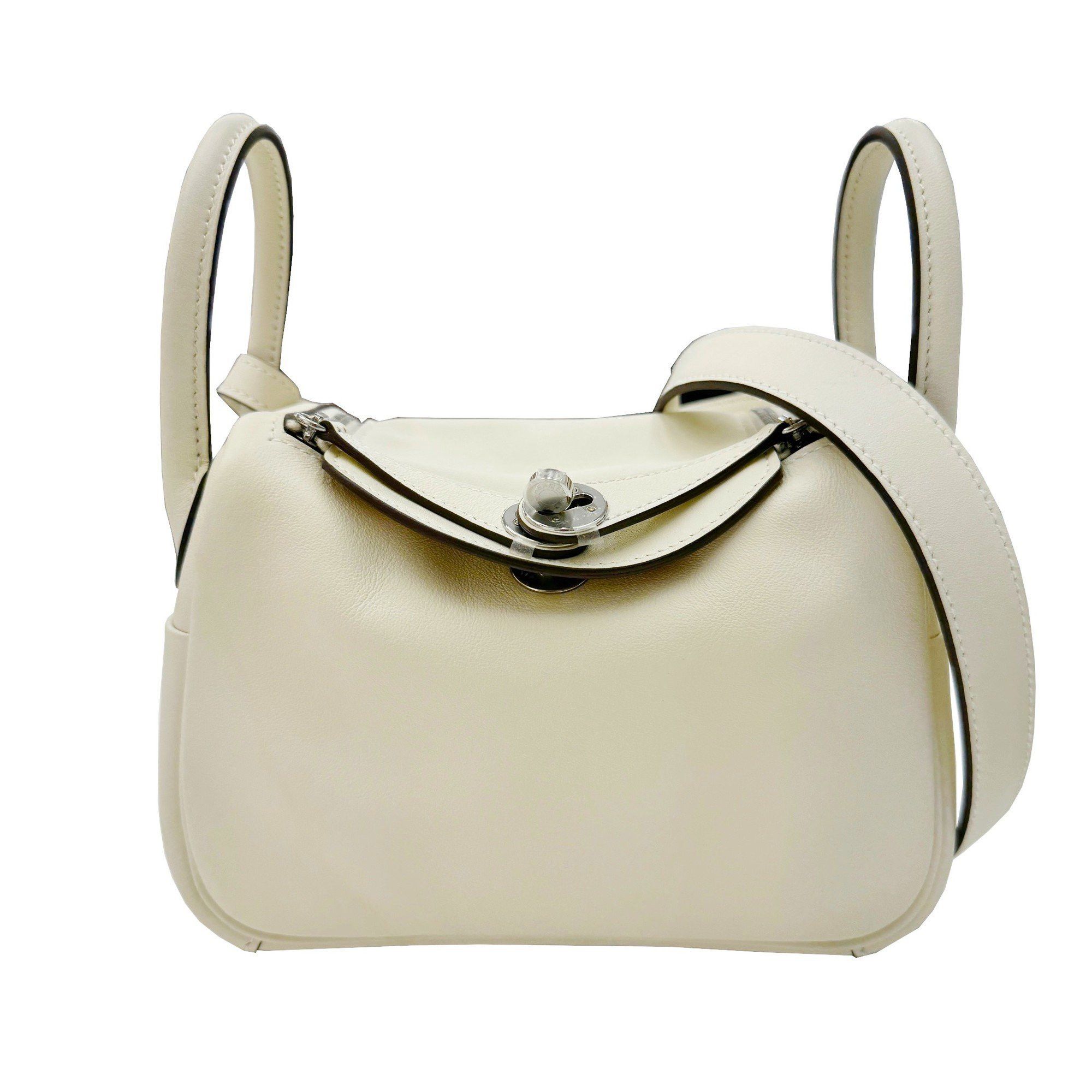 Hermes Hermes Lindy Verso Swift Nata Sesame B Stamp 2way Ivory MINI Handbag Shoulder Bag Women's Size ONE SIZE - 1 Thumbnail